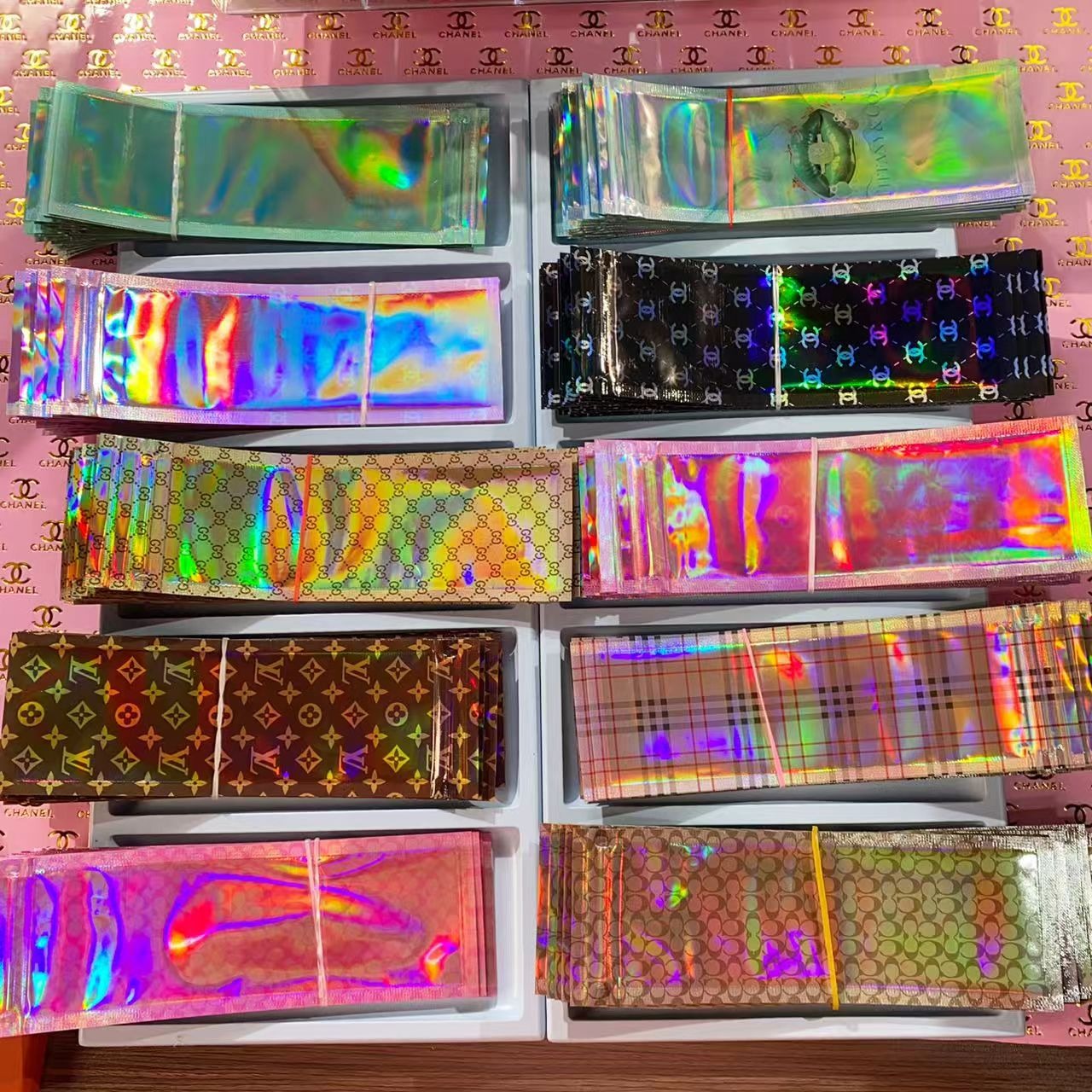 designer Plastic self-sealing pen bags