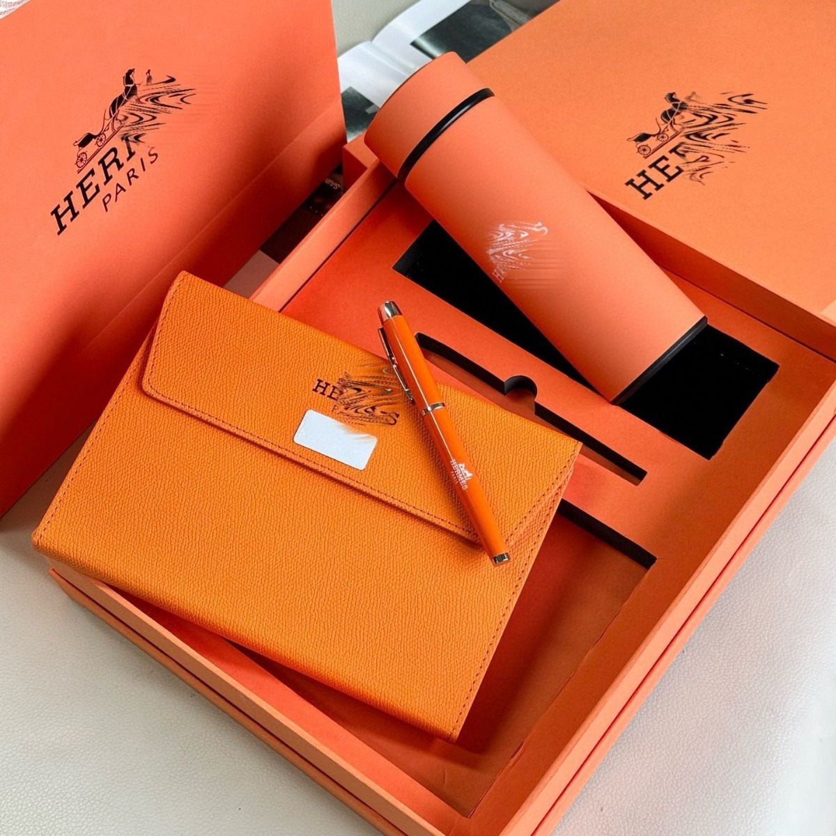 Luxury notebook and water bottle set Tiffany Herher gift set