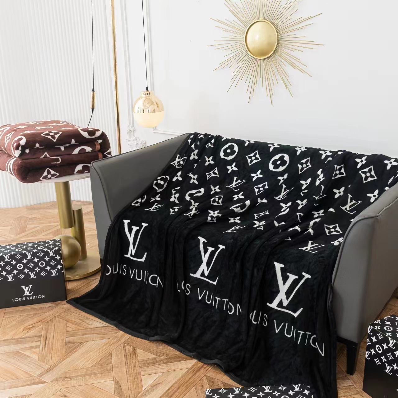 00026# Flannel blanket luxury brand blanket office cover blanket nap blanket gift set
