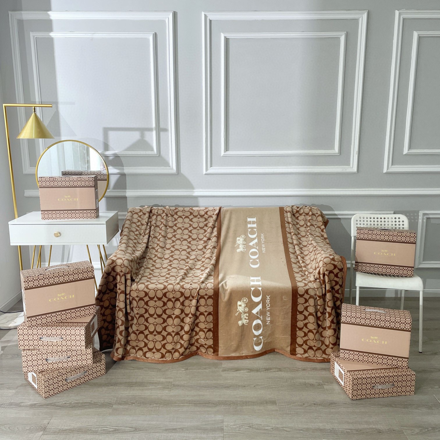 00026# Flannel blanket luxury brand blanket office cover blanket nap blanket gift set