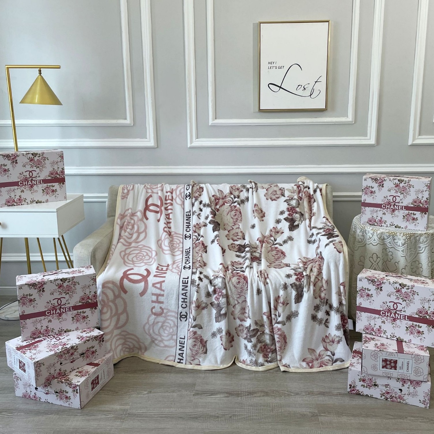 00026# Flannel blanket luxury brand blanket office cover blanket nap blanket gift set