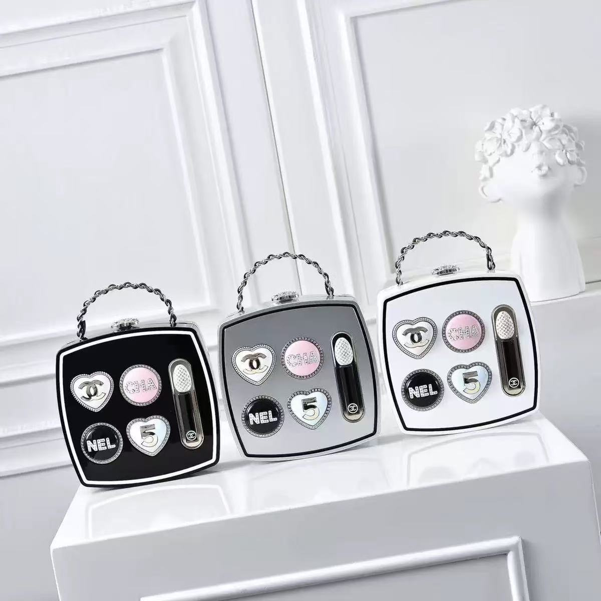 Chanel Eyeshadow Palette, Mirror-Style Handbag Evening Party Bag