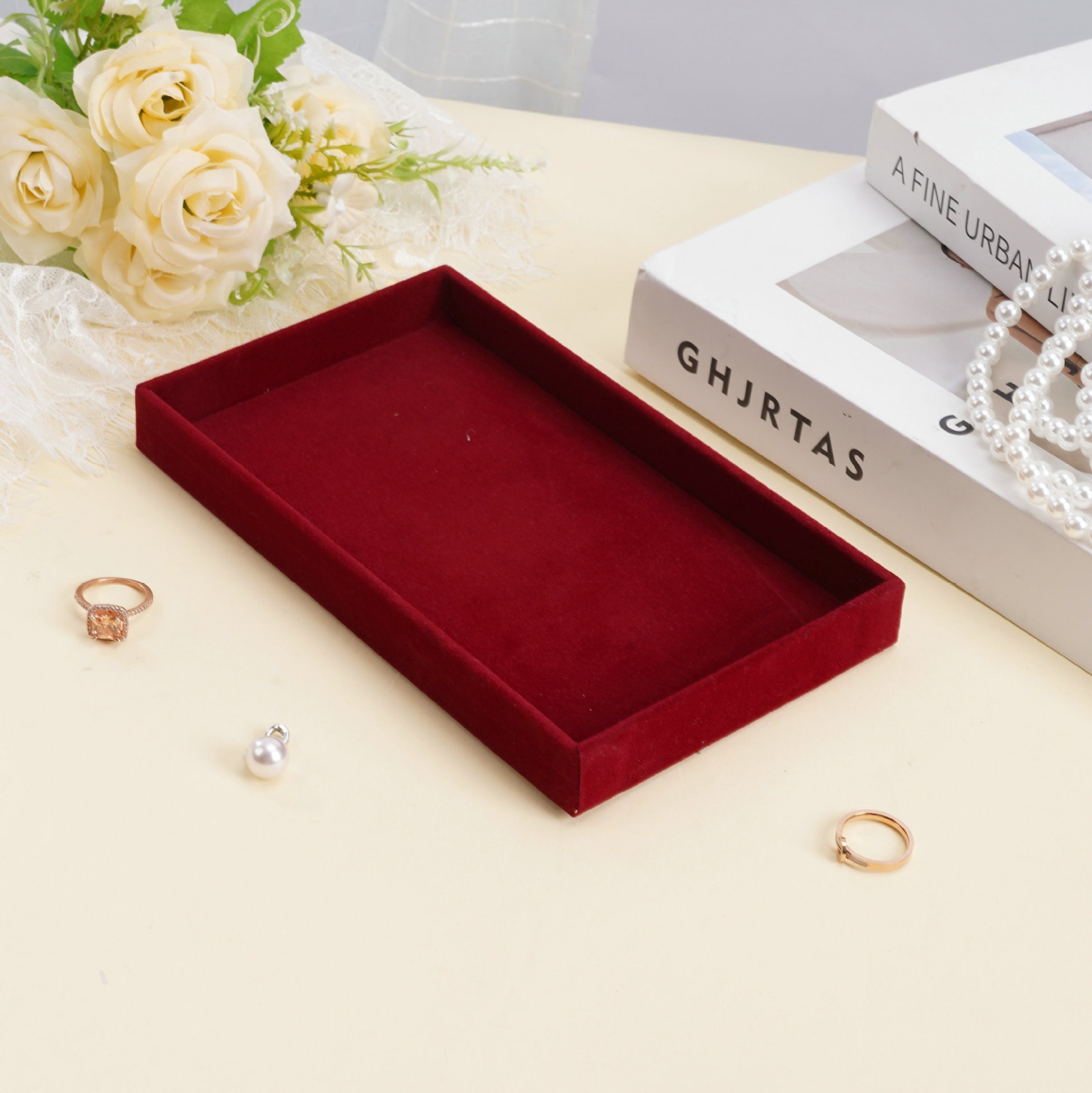 Fleece Jewelry Organizer Tray - Stud Earrings Bracelet Ring