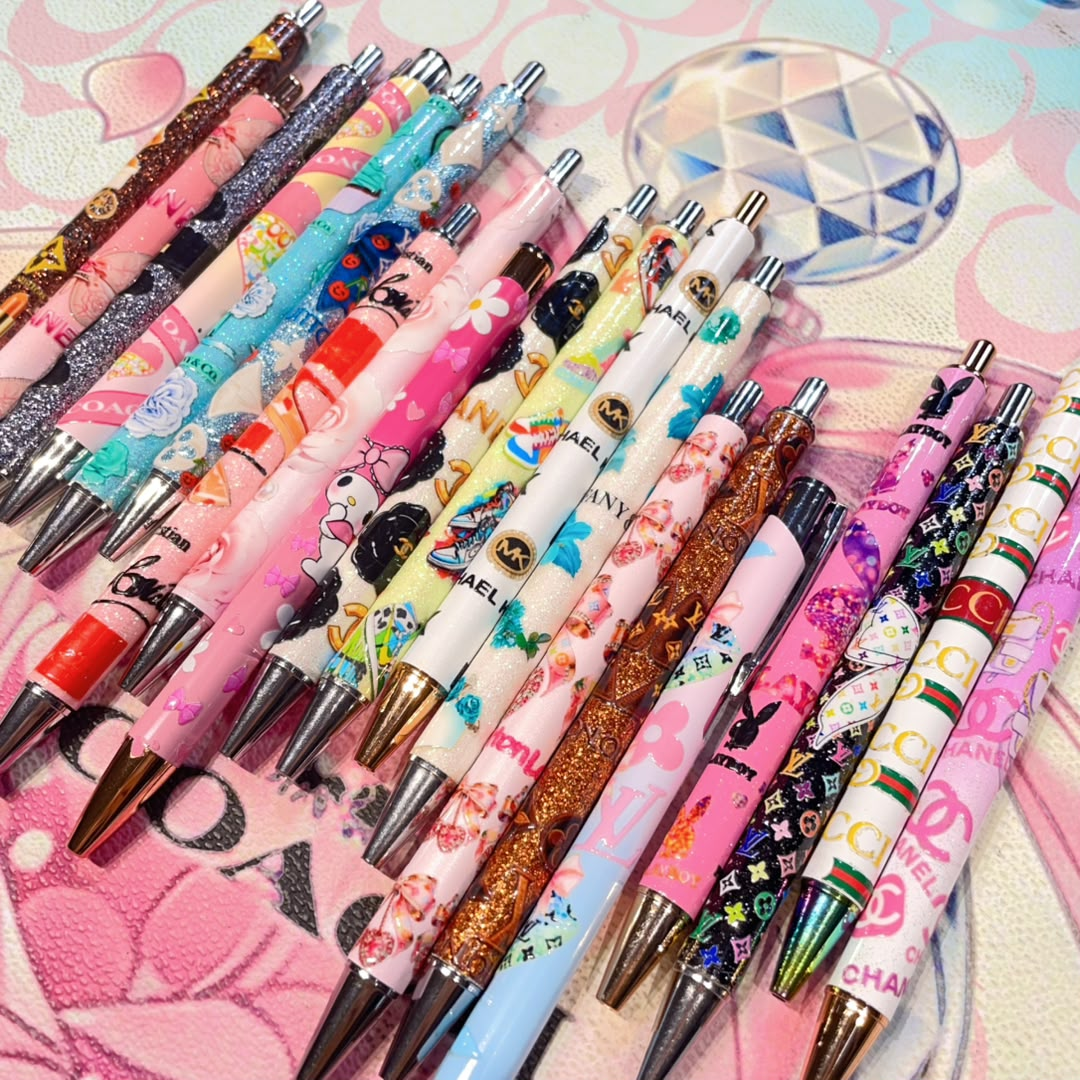 Push glitter Metal HQ pens For pen wraps DIY