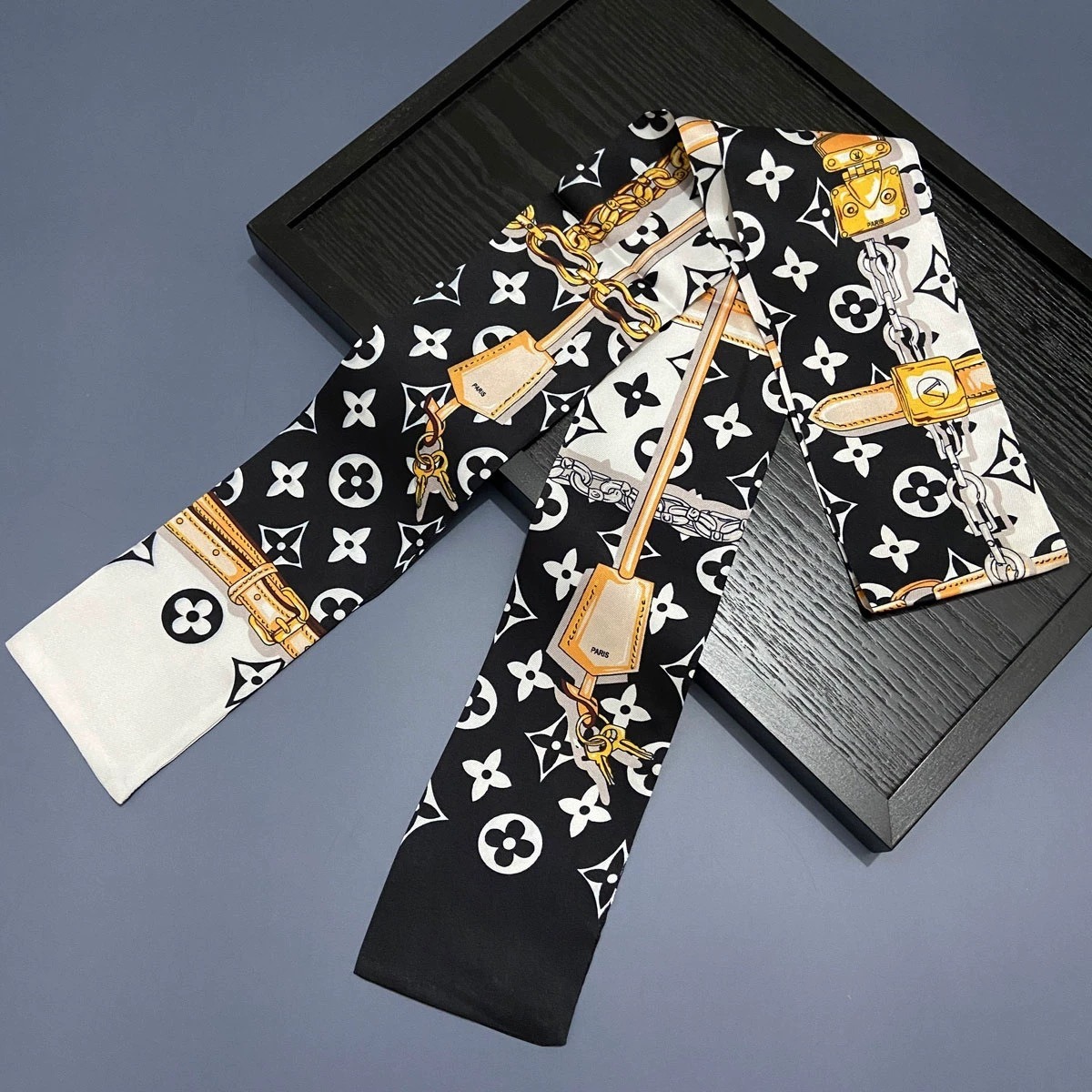Fashion All-match Classic Floral Scarf Bundle Handle Ribbon Hair Scarf Scarf