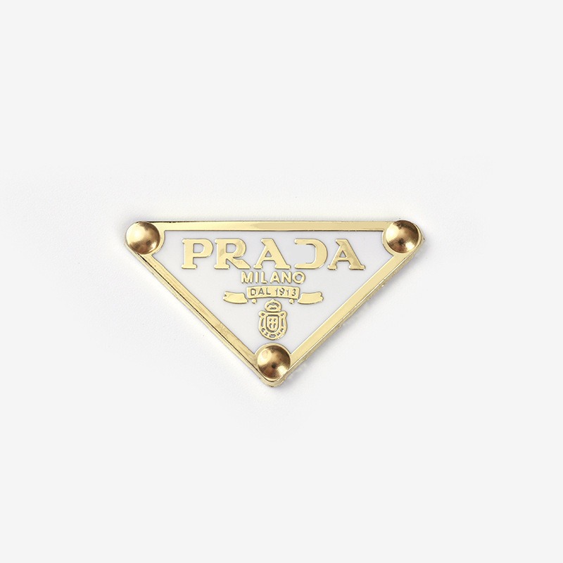 prada Triangle Iron Label Leather Brand Jeans Clothing Hair Clips Hair Clips Hair Accessories Hair Band Accessories European and American All-Match 38*22MM