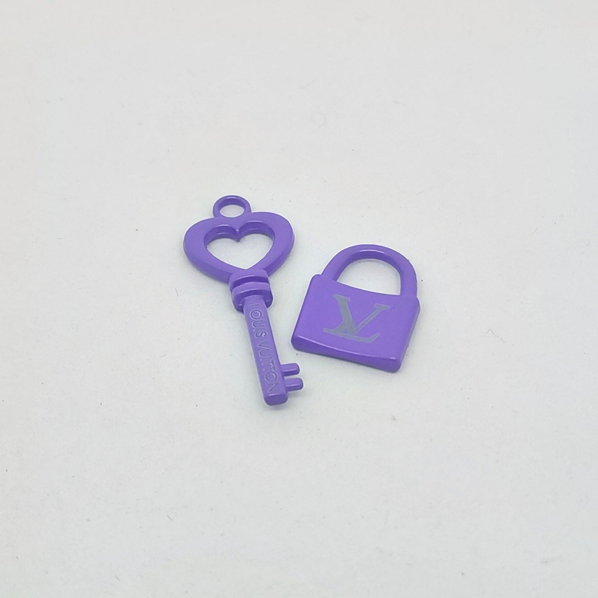 Set of keys and locks in purple