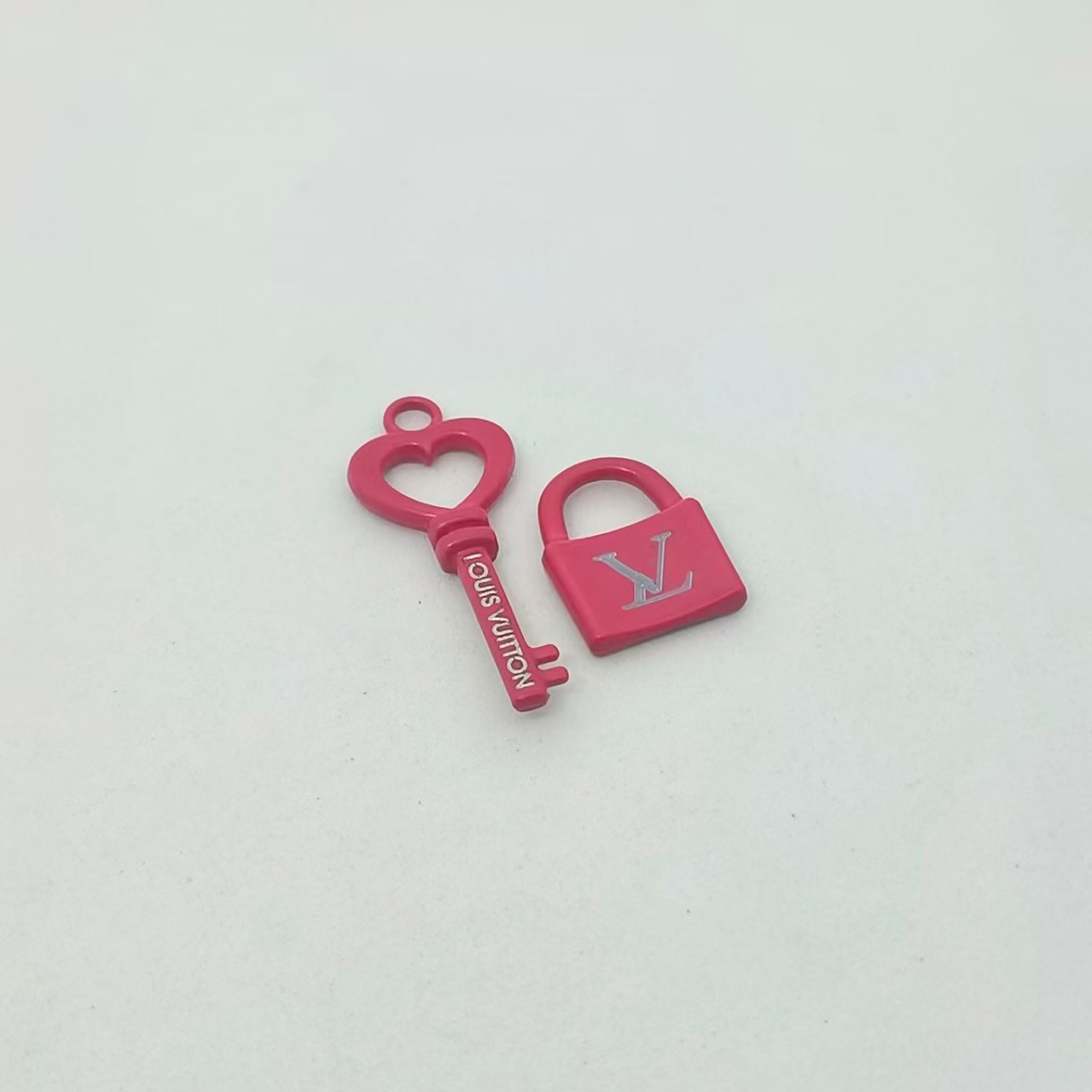 Set of keys and locks in rose red