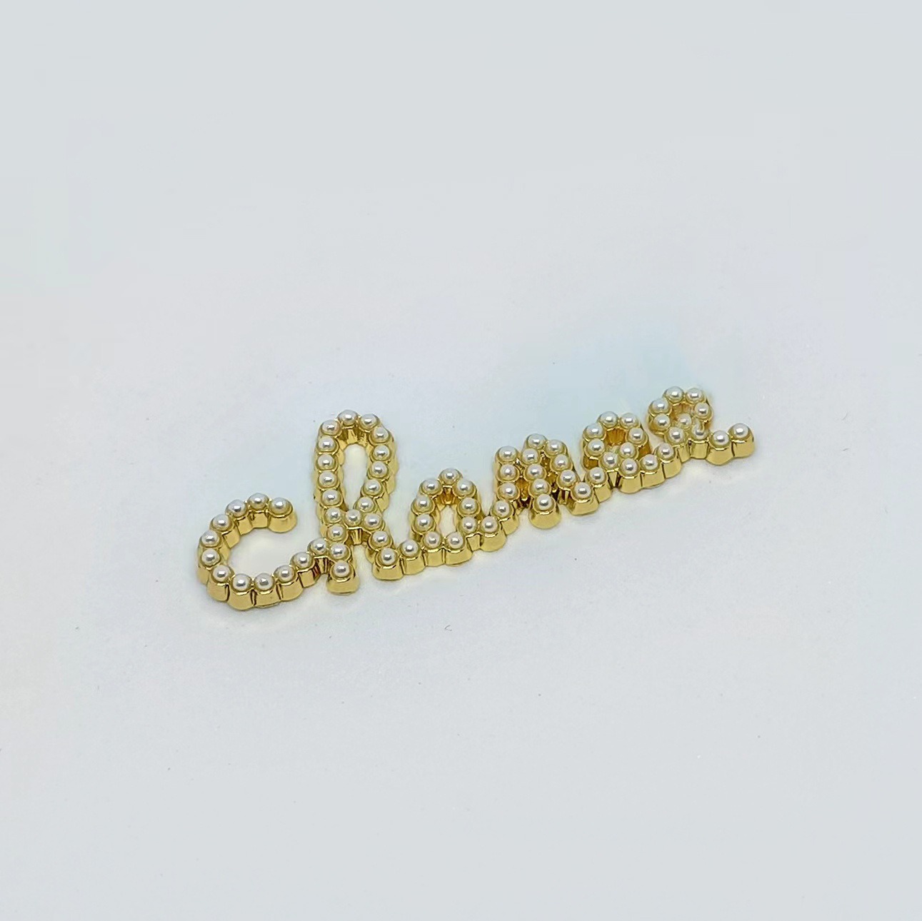 CHANEL Metal English Diamond Set Pearl Patches Clothing Hair Accessories Cell Phone Case Hair Clips Grippers 52*18