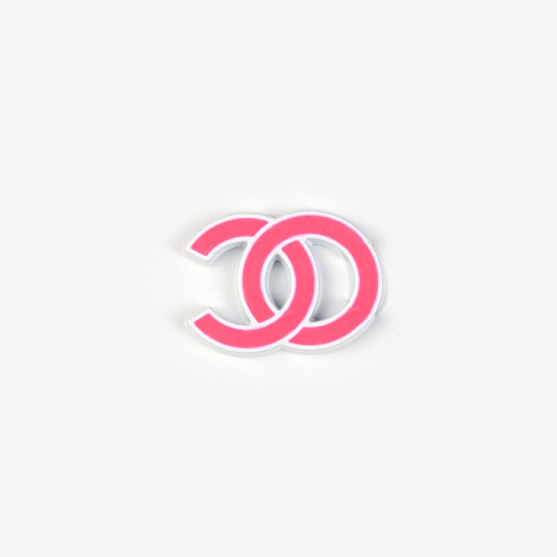 Rose red background+White with stroke 30*22MM