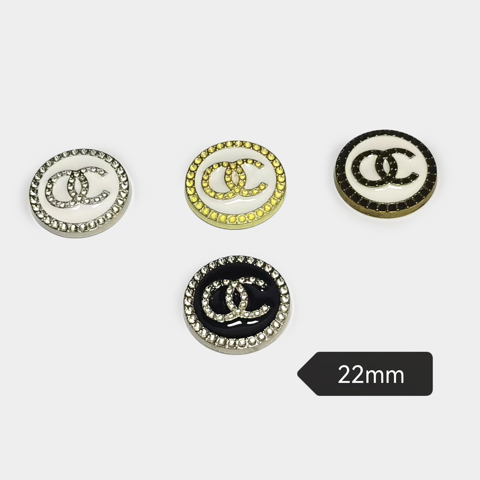 Chanel Circle metal baking glue decorative patch clothing hair accessories hair clip hat socks mobile phone case accessories 22MM