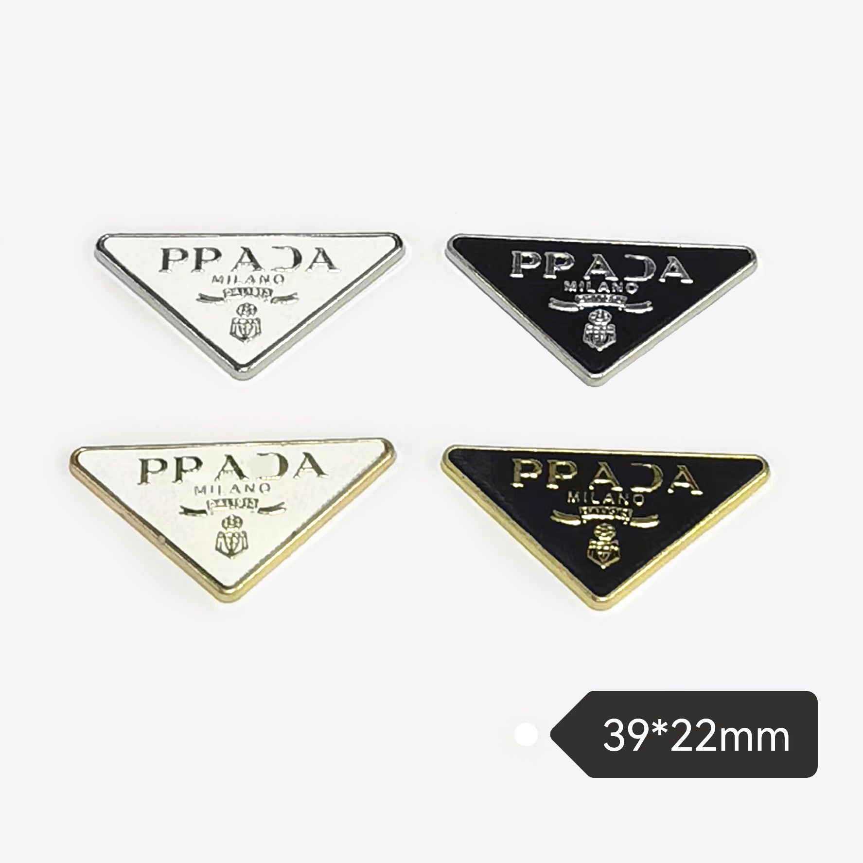 Prada Inverted Triangle New Metallic Leather Craft Trendy All-match Clothing Shoes Hats Bags Hair Accessories Mobile Phone Case 39*22