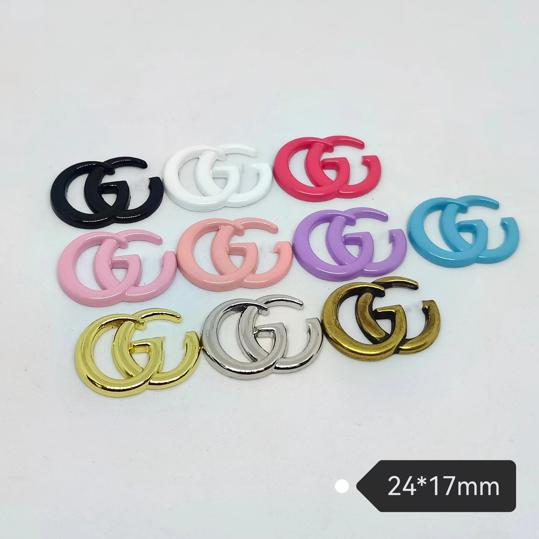 Gucci Patch metal high quality hanging apparel shoe cap hair accessories mobile phone case accessories pendant 24*17MM