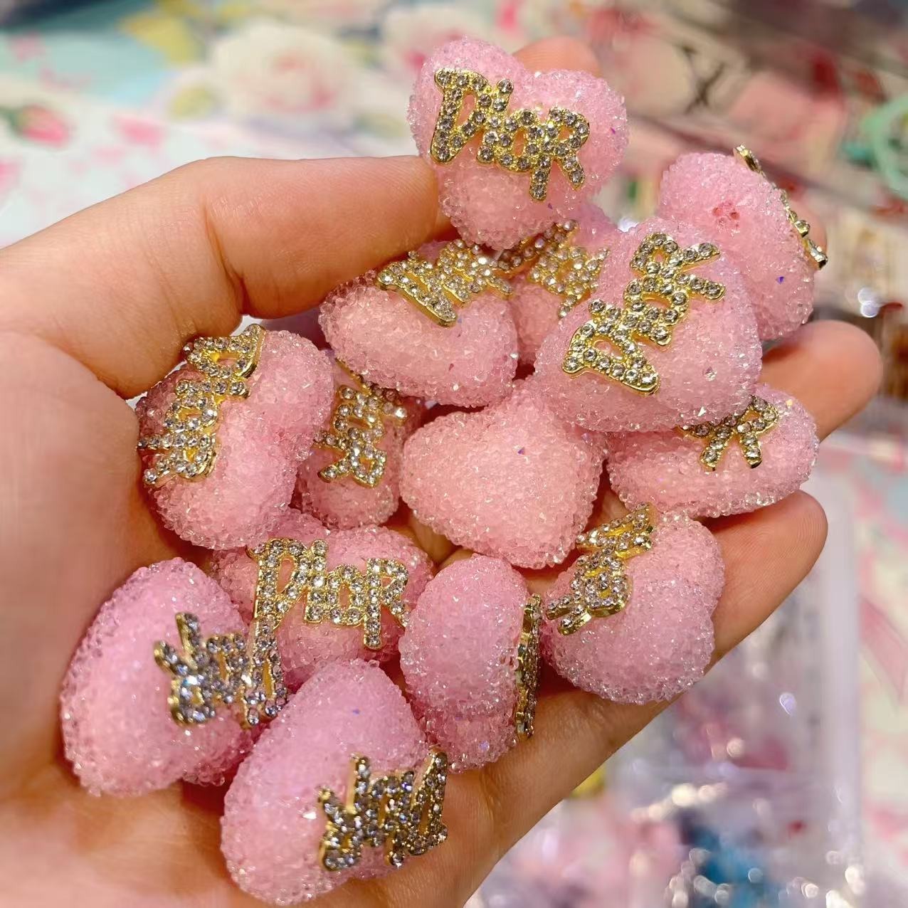 Sugar Diamond Designer Heart Beads