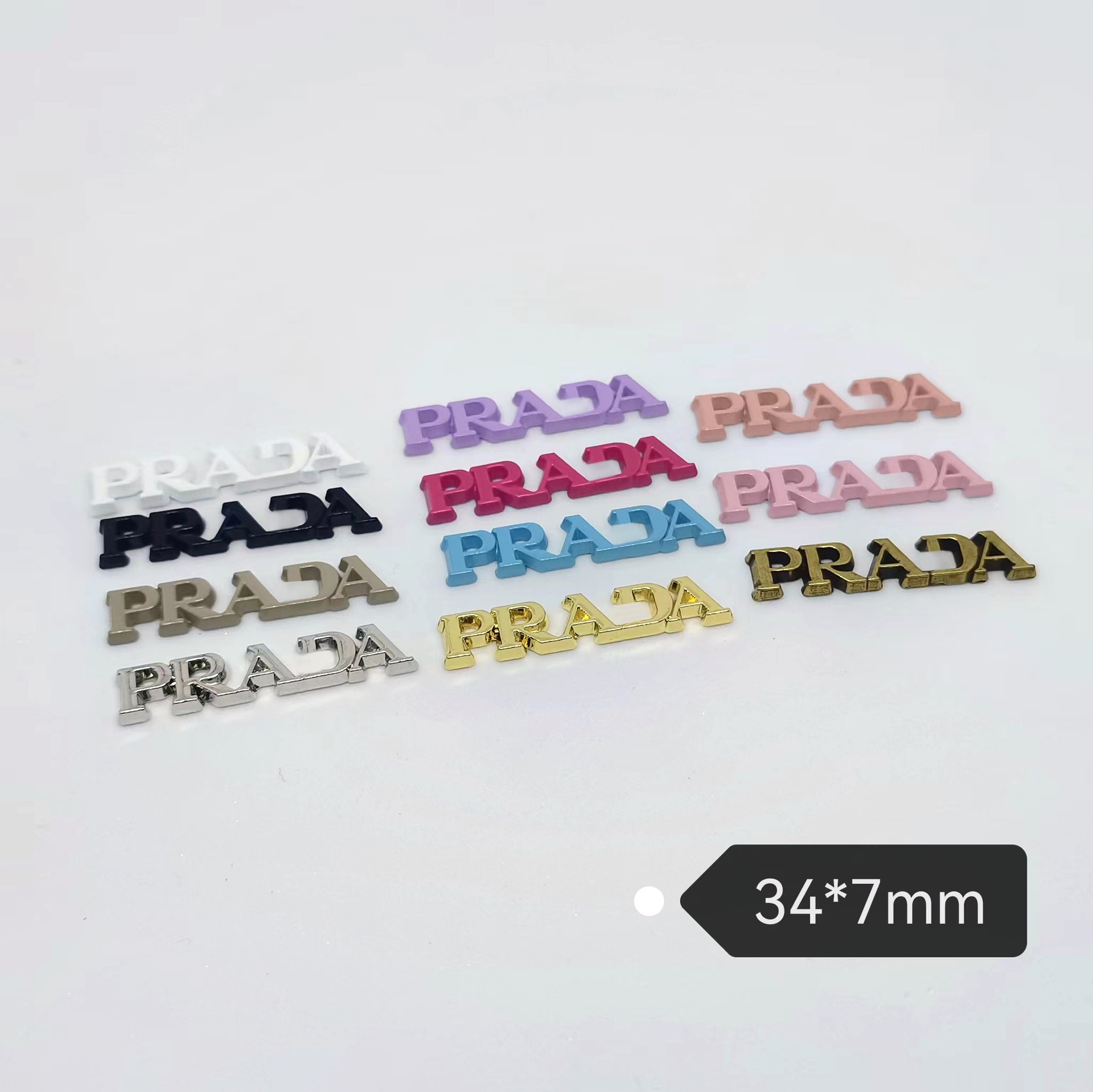 Prada Metal English Letters Simple Trendy Clothing Hair Accessories Hair Clip Gripper Hair Band Accessories 34*7MM
