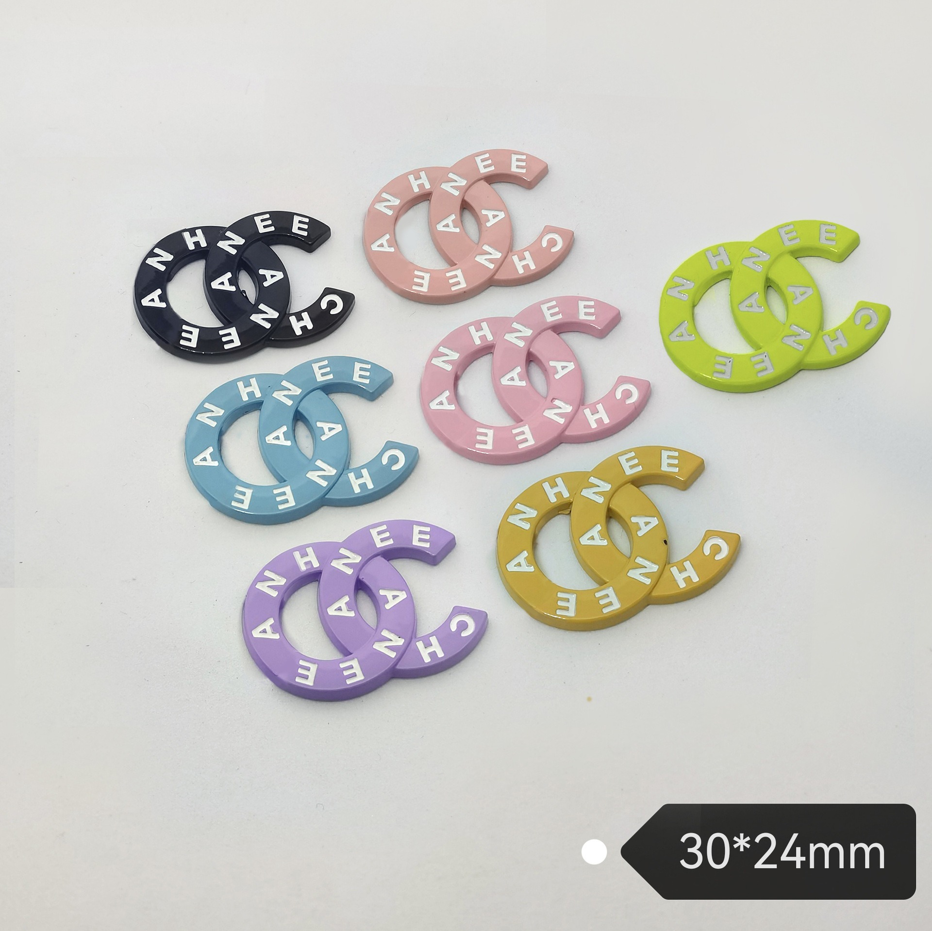 Chanel Trendy Bicolor Vintage Clothing Socks Hair Accessories Cell Phone Case Patches Hair Clips Grippers 30*24MM