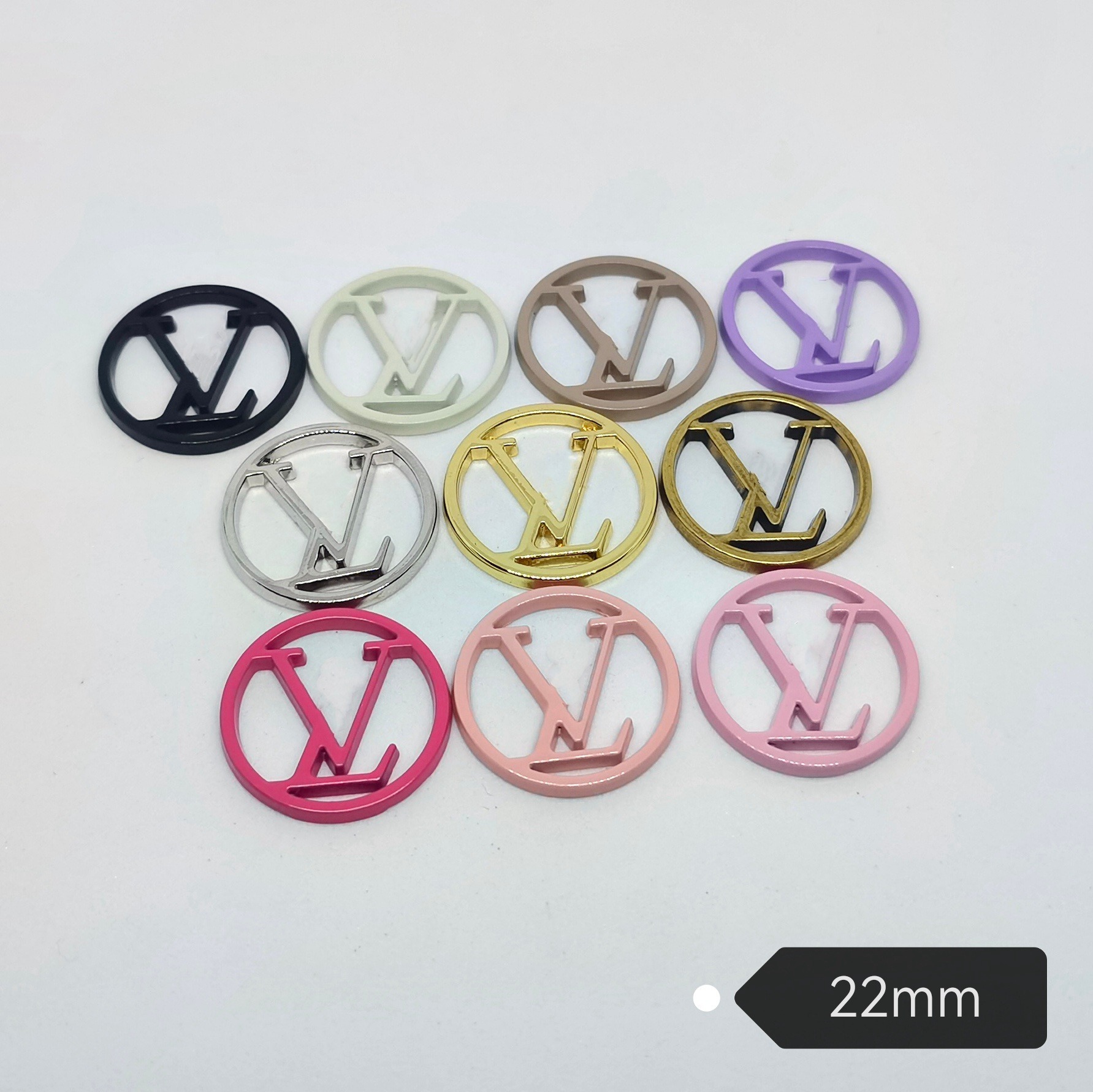 LV Metal electroplating paint simple multicolor versatile clothing hair accessories hair clip mobile phone case chain accessories 22MM