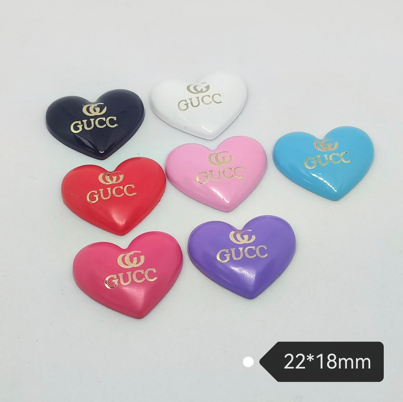gucci Peach heart baked lacquered gold lettering special craft hair accessories hair clip accessories small fresh 22*18MM