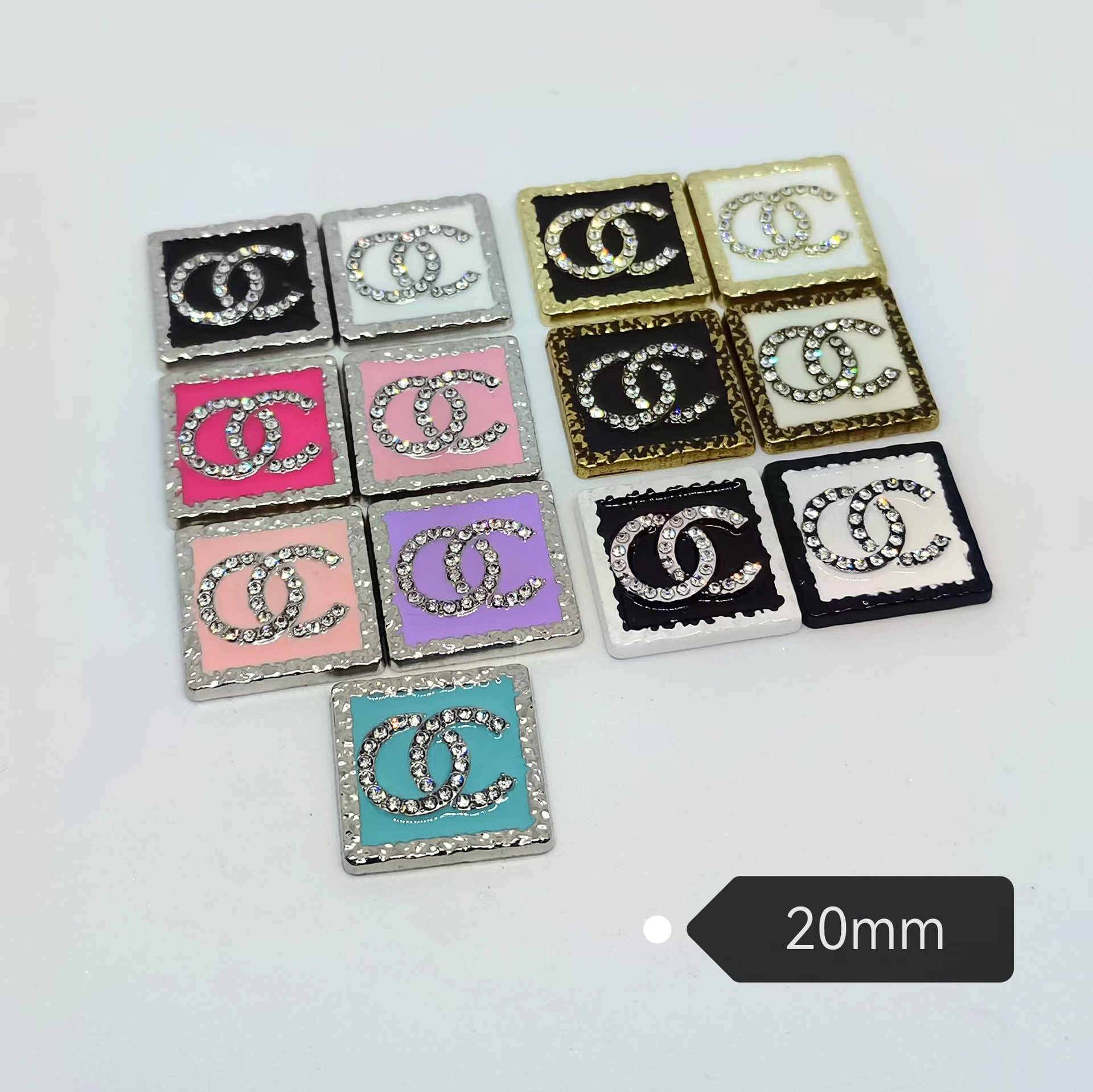 chanel Square Diamond-set Trendy Versatile Clothing Hair Accessories Hair Clips Hairpins Cell Phone Case Accessories 20MM