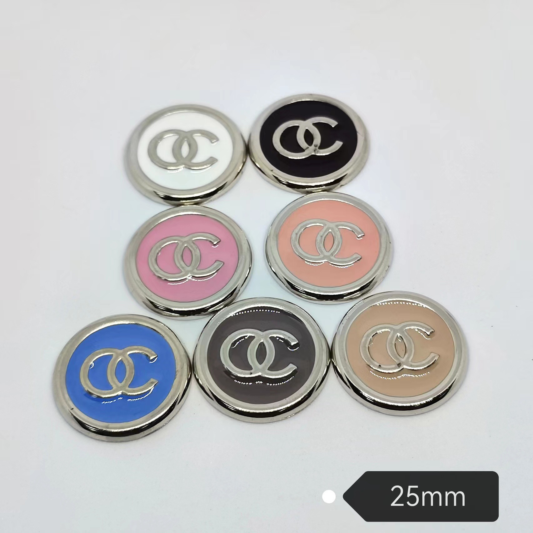 chanel New round metal patch drip oil all-match clothing hair accessories hair clip hair band mobile phone case 25MM