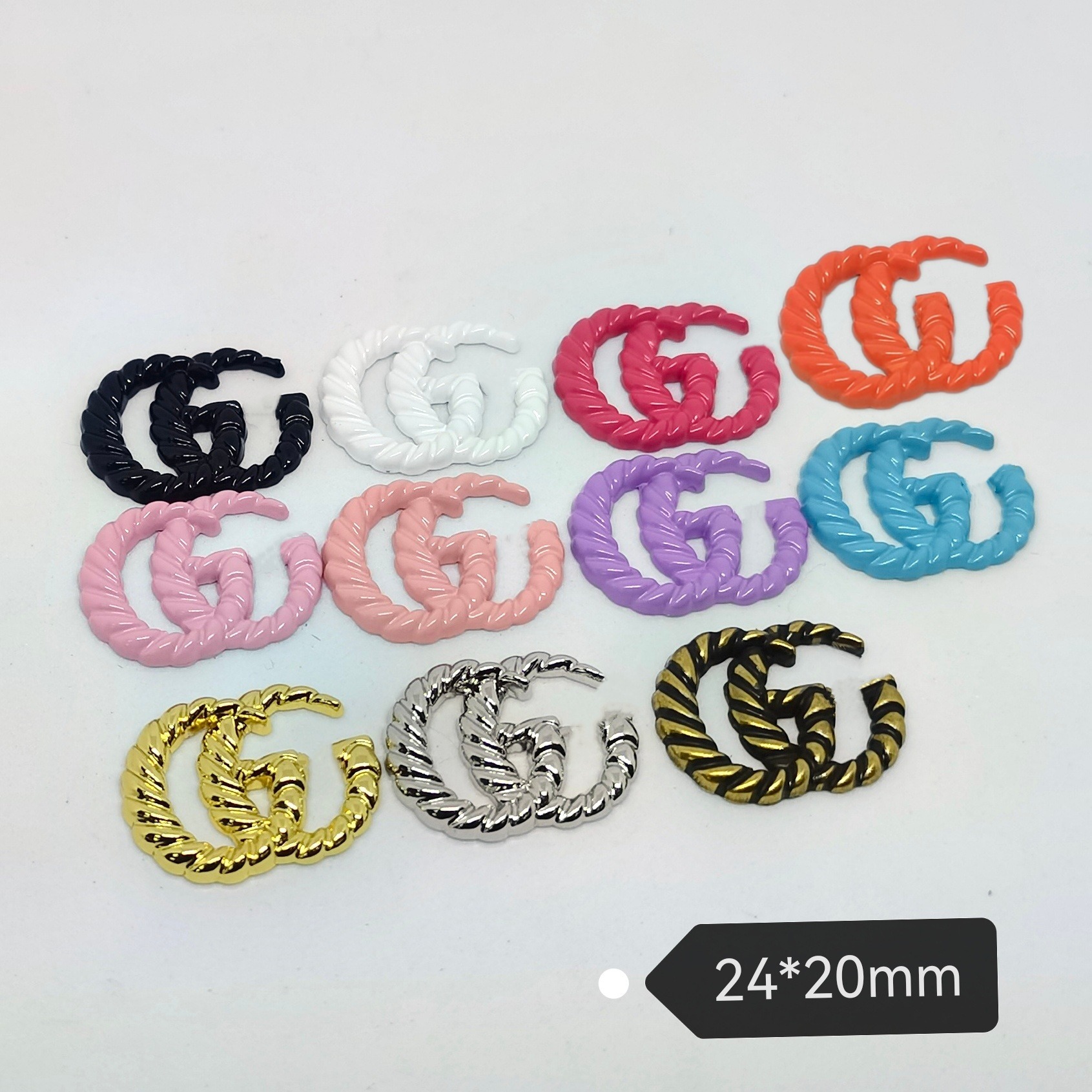 gucci Patch metal high quality hanging apparel shoe cap hair accessories mobile phone case accessories pendant 24*20MM