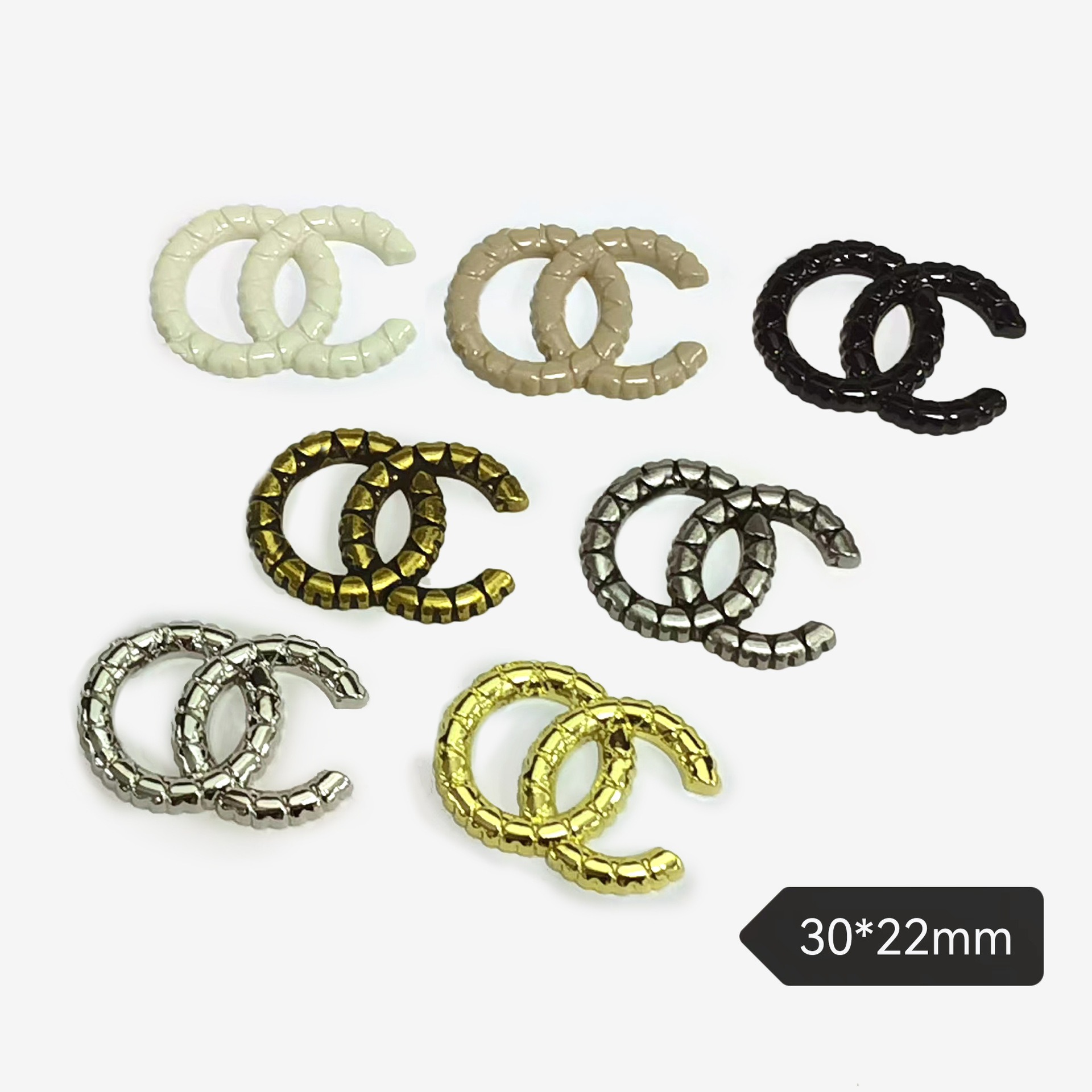 chanel High-quality metal full of love mobile phone case patch clothing hair accessories hair clip gripper socks accessories 30*23MM