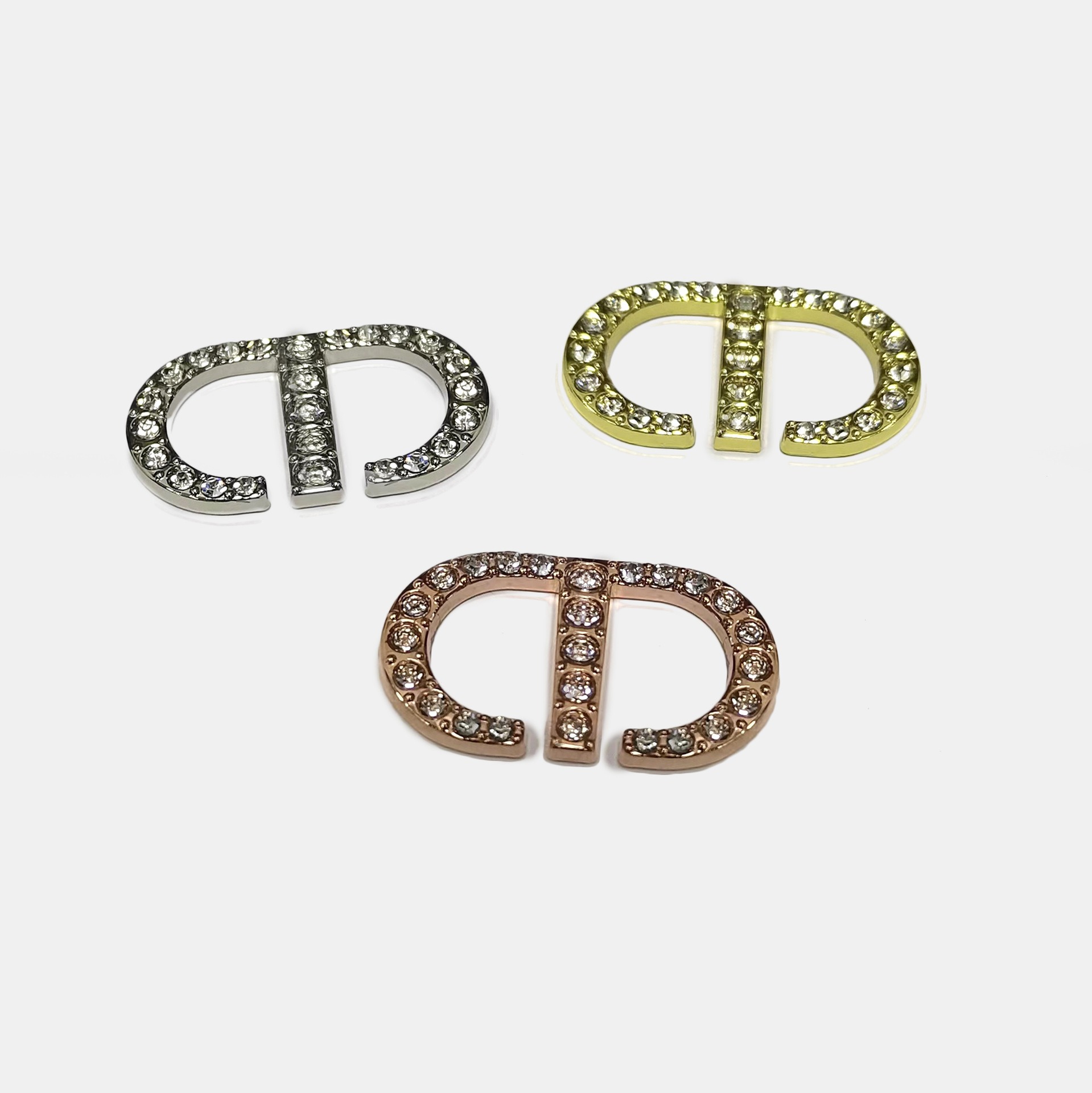 dior Premium Hardware Diamond Set Case Bag Socks Hat Headband Hair Clip Gripper Cell Phone Case Accessories 30*12MM