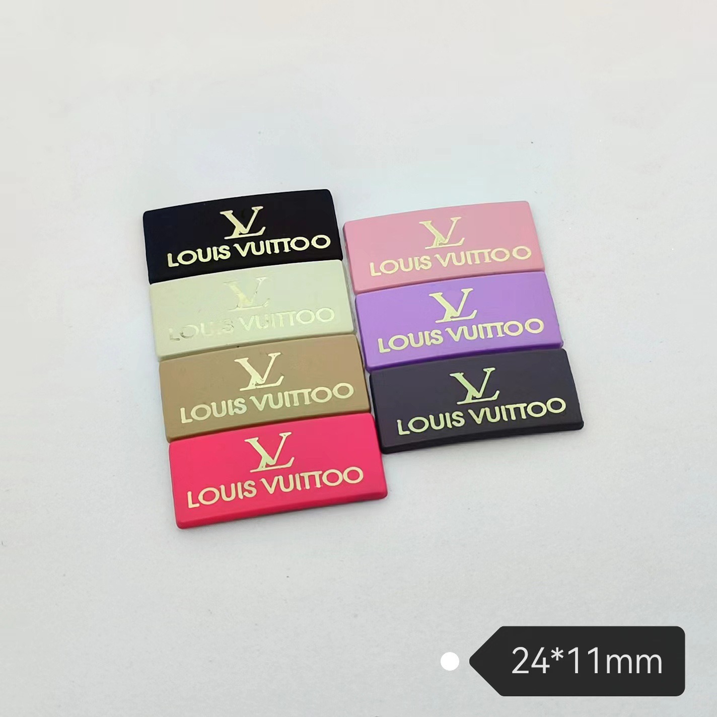 lv Square Hand Lacquered Gold Font Small Fresh Trendy Clothing Hair Accessories Hair Accessories 24*11MM