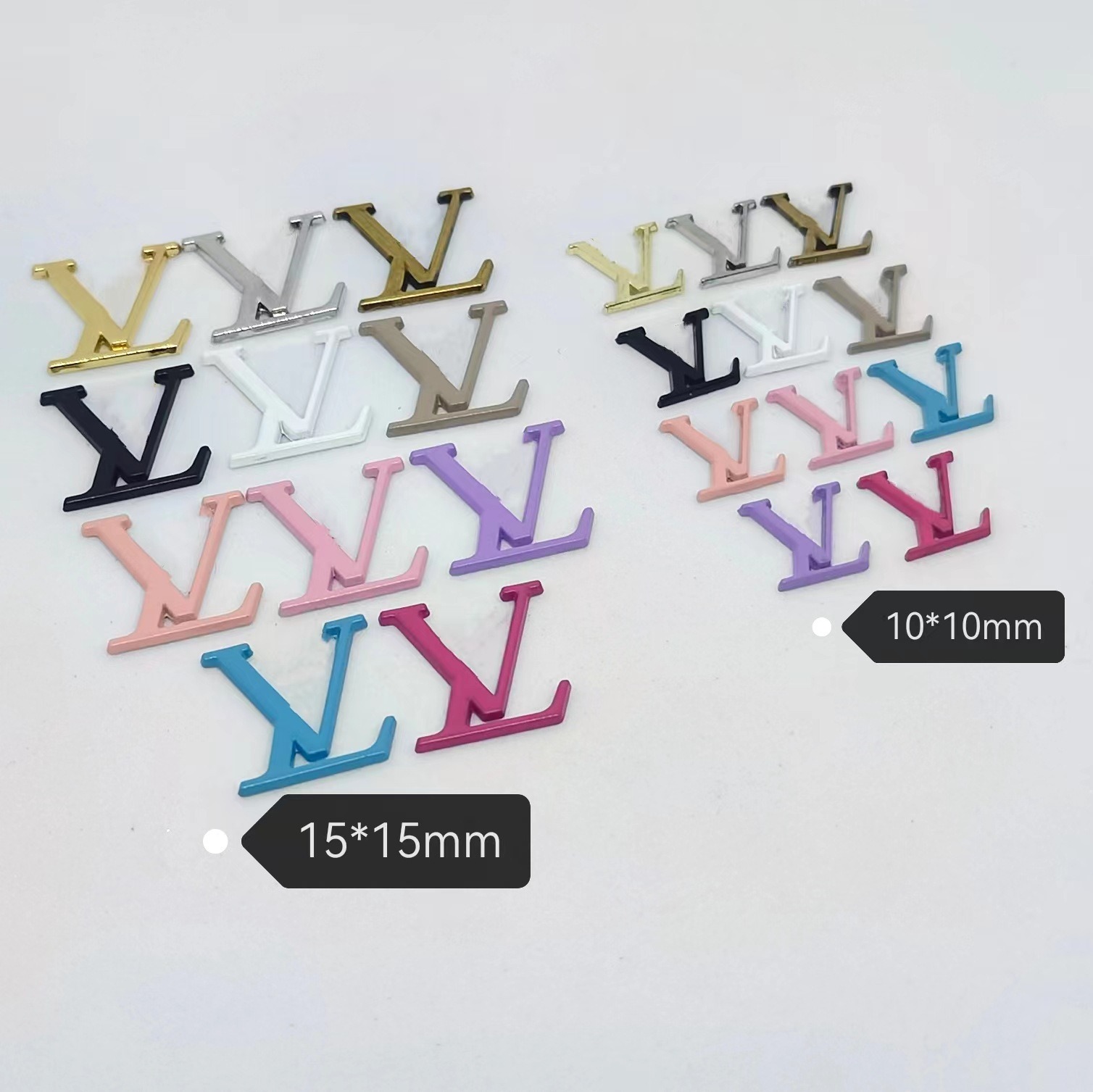lv Simple English letters patch hair ornament hair clip hair band hairband mobile phone case accessory size 10MM
