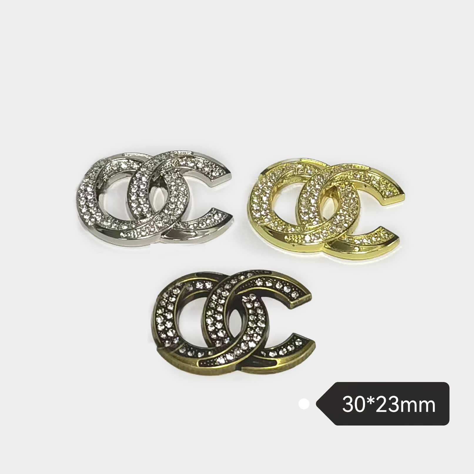 chanel Metal Diamond Jewelry Cell Phone Case Hair Accessories Hair Clips Hair Clips Hair Tie Bags Shoes Hats Accessories 30*23MM