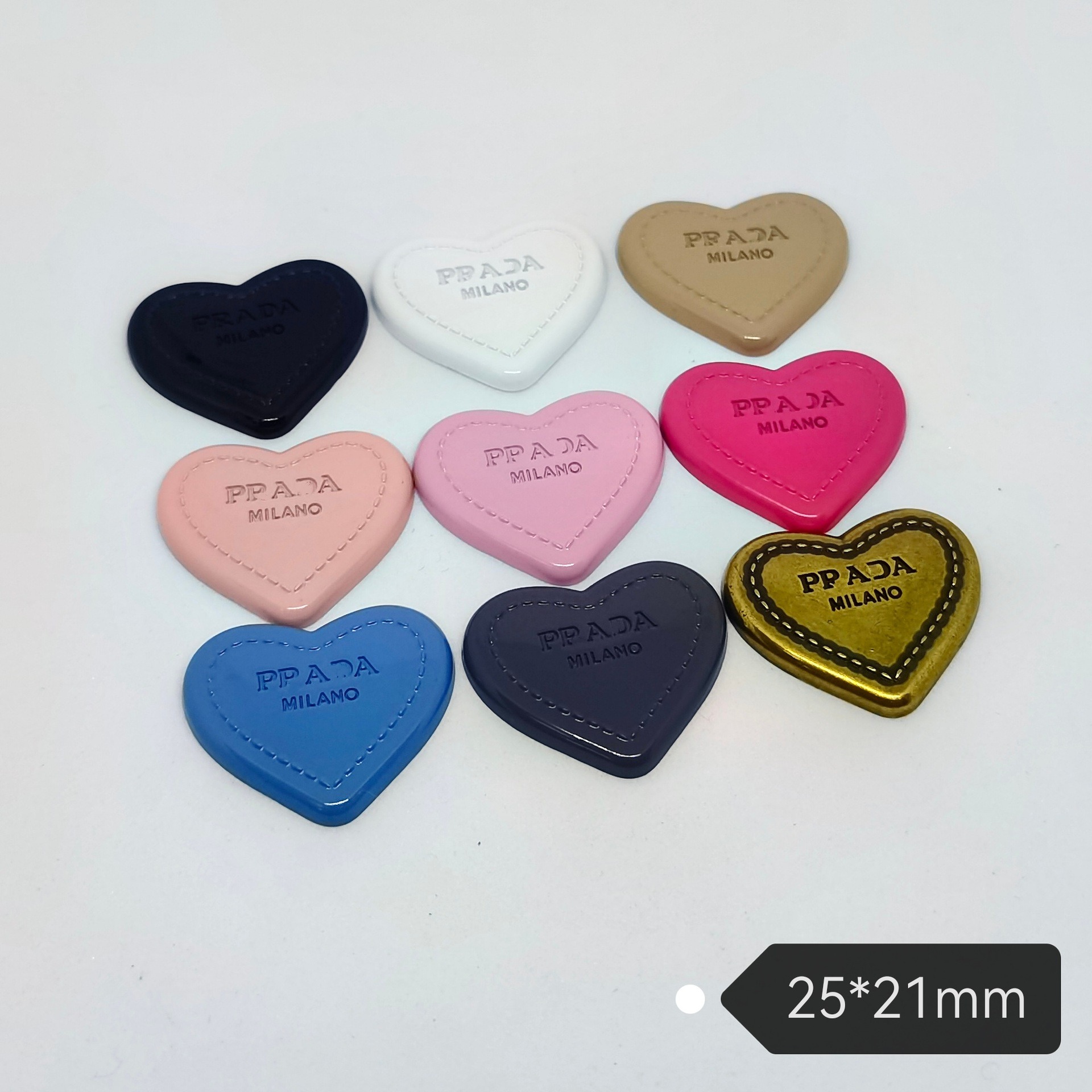 prada Love Metal Paint High Quality Peach Heart Clothing Hair Clip Hair Clip Cell Phone Case Accessories 25*21MM