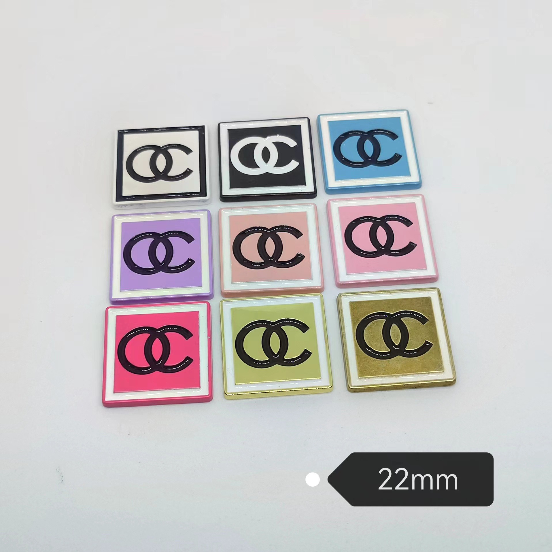 chanel Square Trendy Fresh All Match Metal Clothing Hair Accessories Hair Clip Gripper Cell Phone Case Accessories 22MM