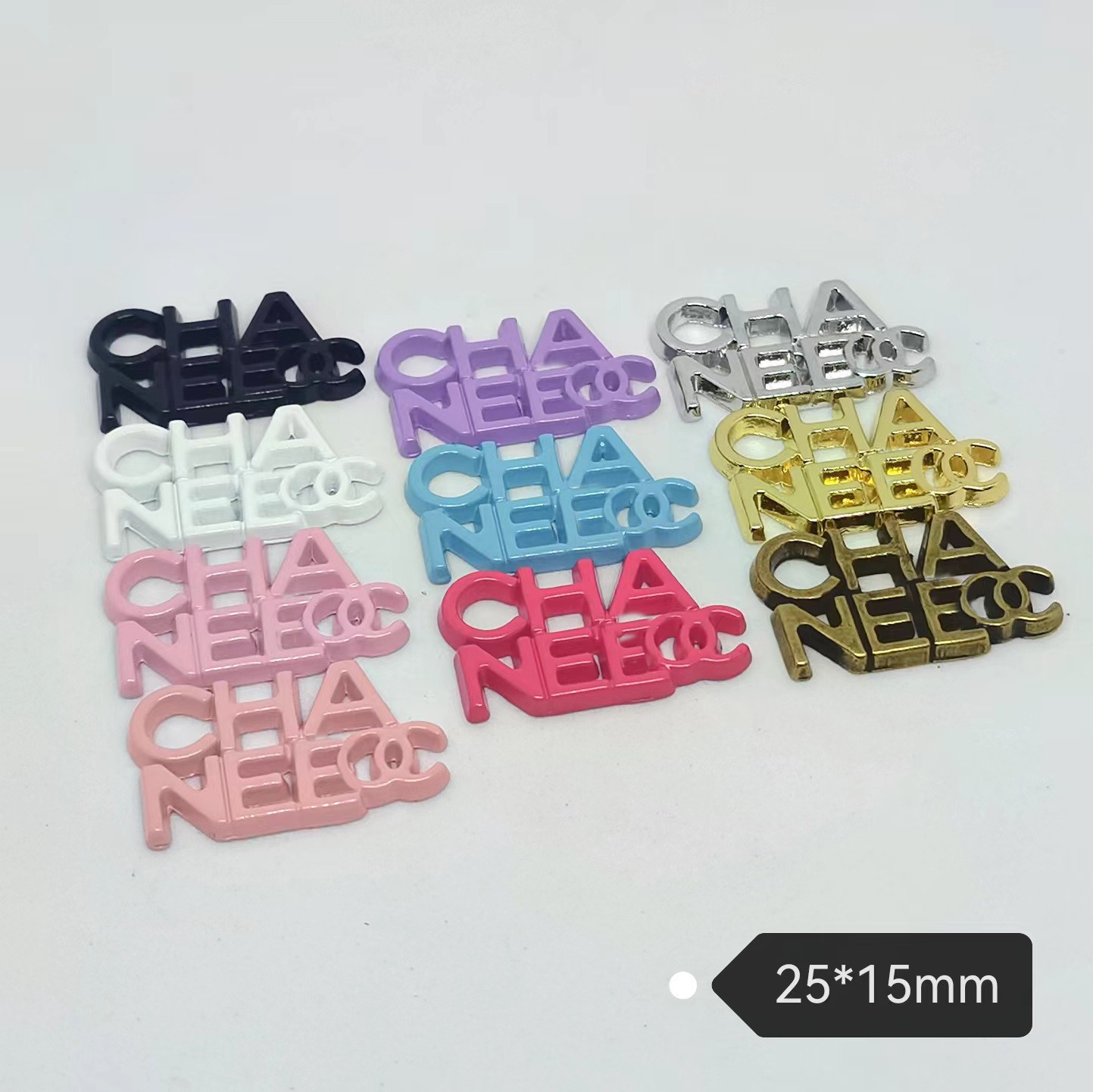 Chanel Alphabet Plating Lacquered Hair Clip Hair Band Cell Phone Case Accessories Multicolor Trendy 25*15MM