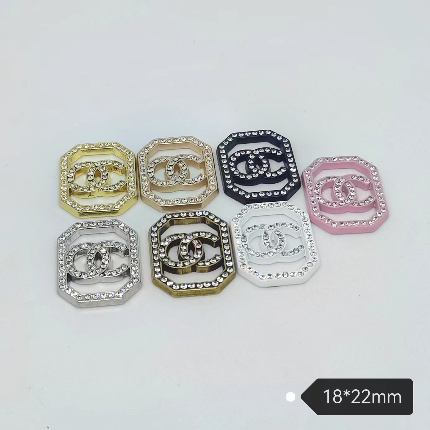 Chanel Metal Colorful Diamond Set Alloy Antique All-Match Clothing Hair Accessories Hairpin Hair Band Cell Phone Case Pendant 18*22MM