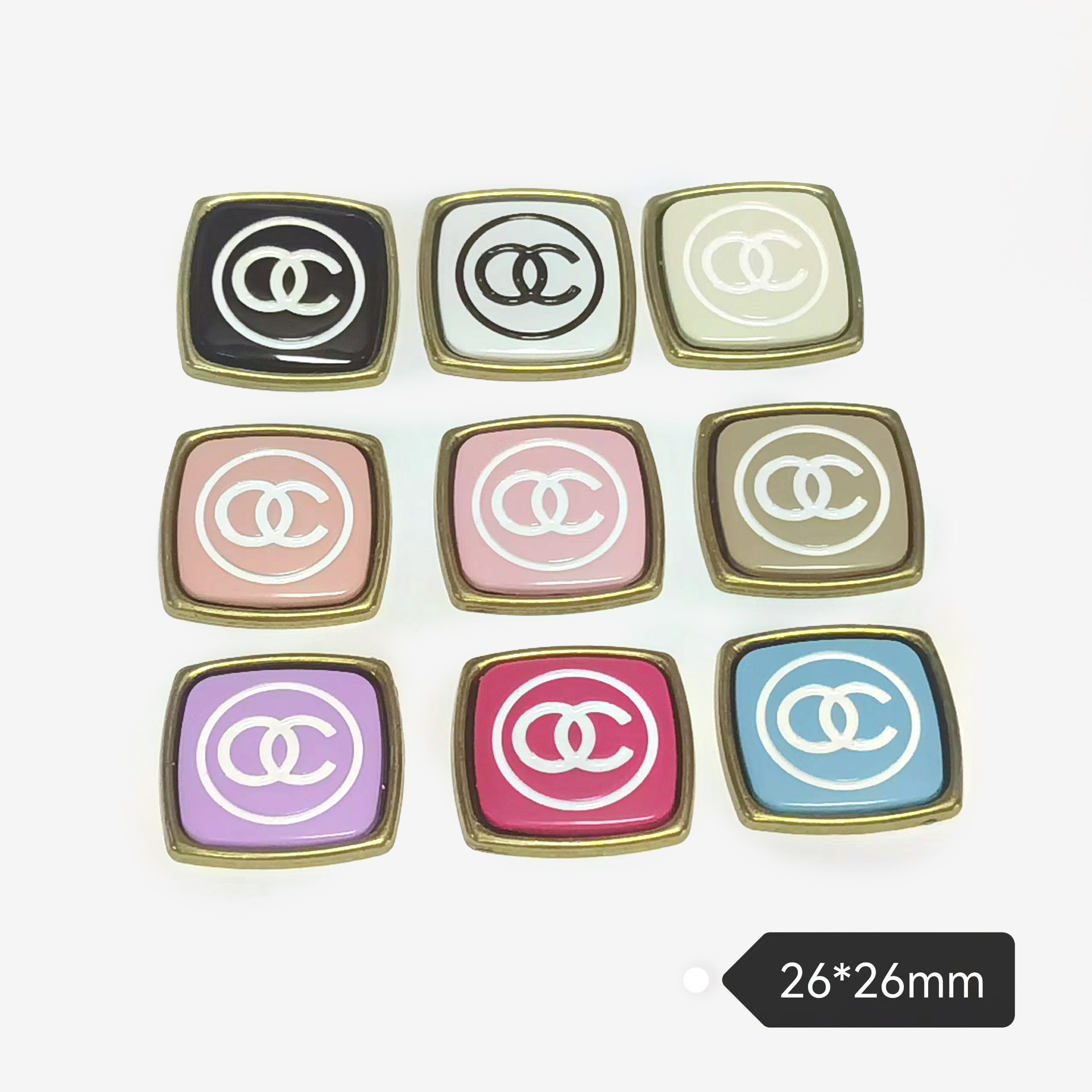 Chanel Metallic paint macaron Morandi small fresh clothing hair accessories hair accessories 22*22MM