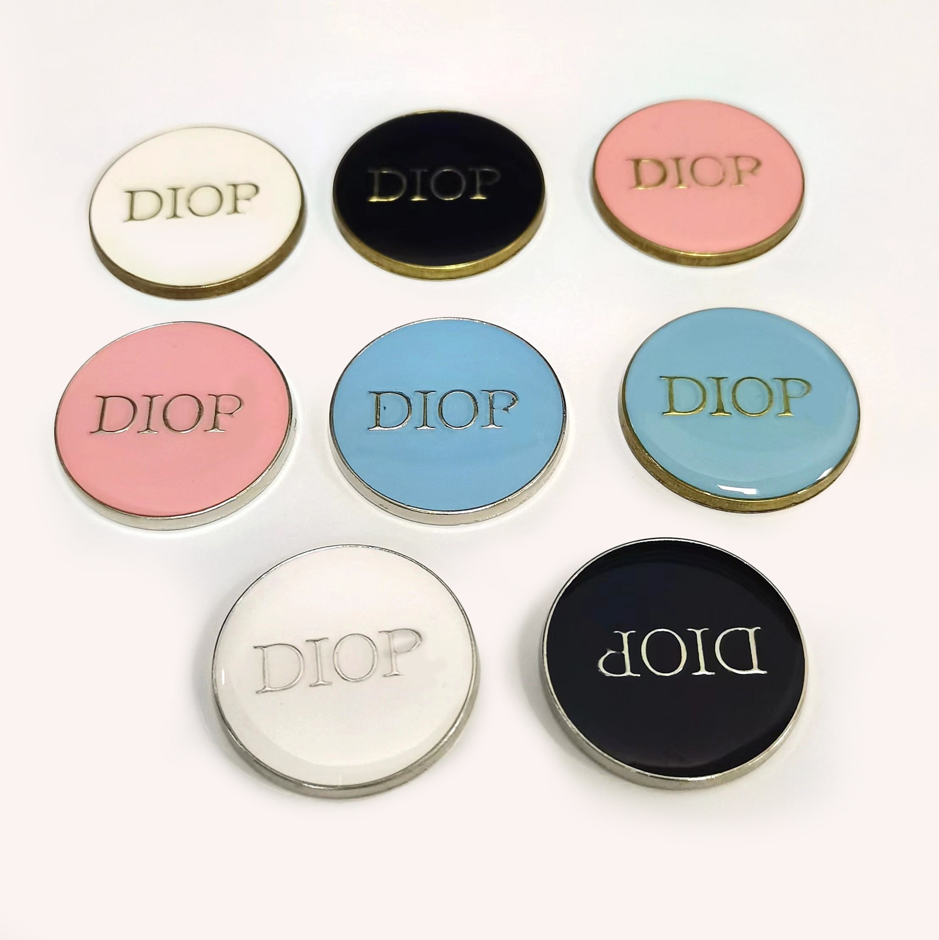 Dior Letters All-match Metal Drip Clothing Bags Hair Accessories Hairpins Socks Hats Cell Phone Case Accessories 27MM