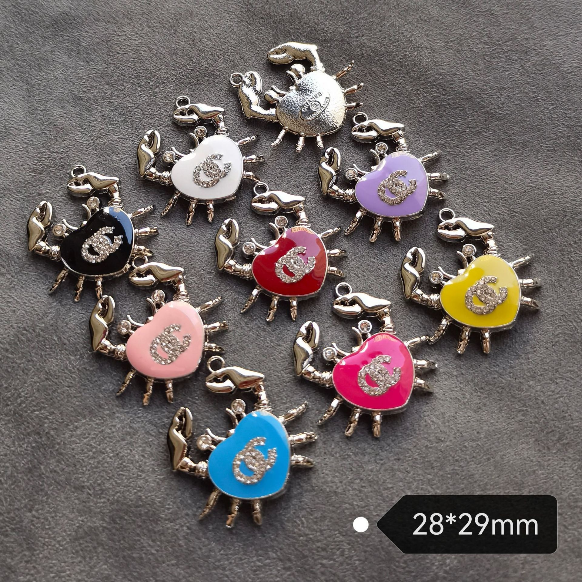Chanel Metal Premium Hanging Drip Oil Set Diamond Fine Wind Crab Pendant 28*20MM