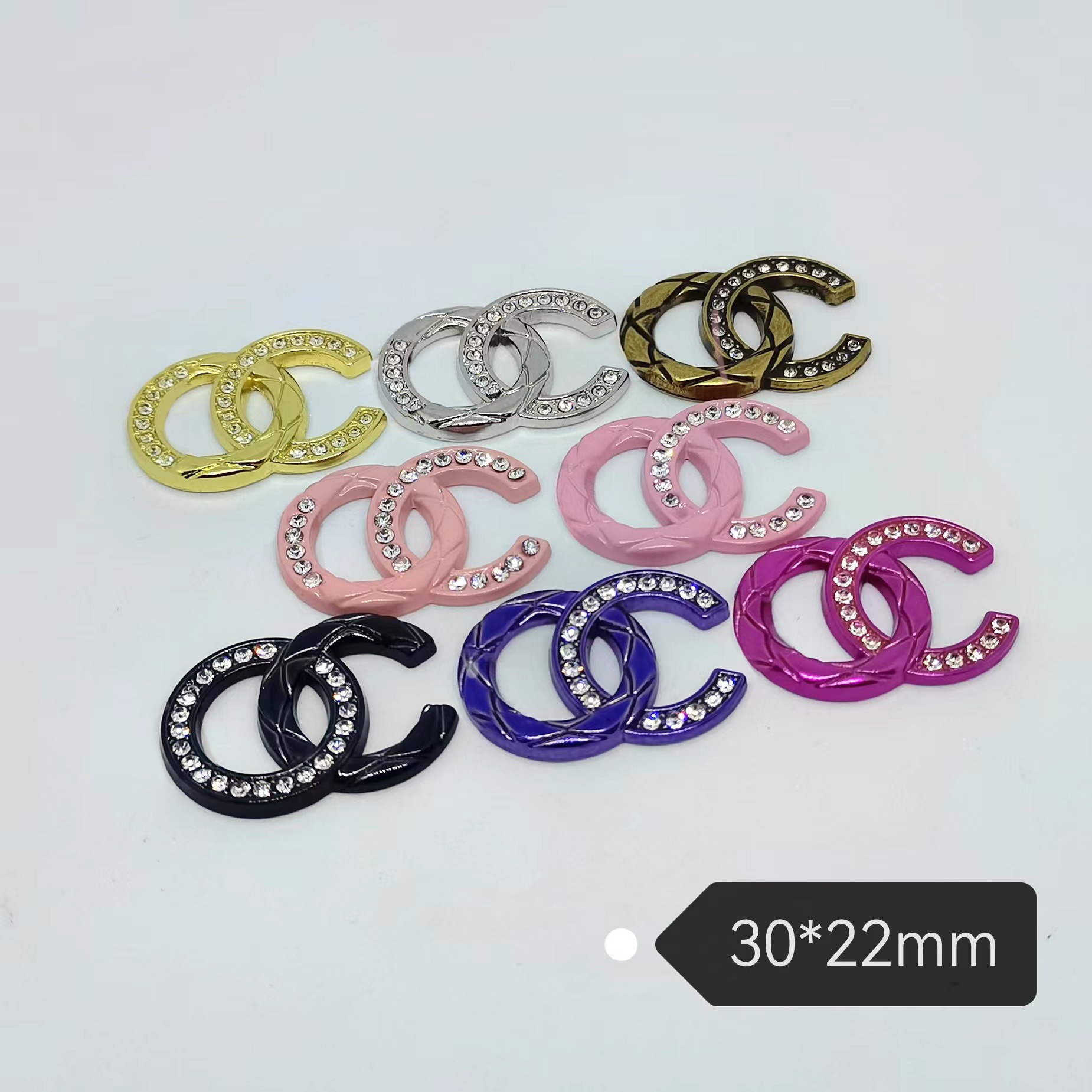 Chanel Metal Diamond Jewelry Cell Phone Case Hair Accessories Hair Clips Hair Clips Hair Tie Bags Shoes Hats Accessories 30*23MM