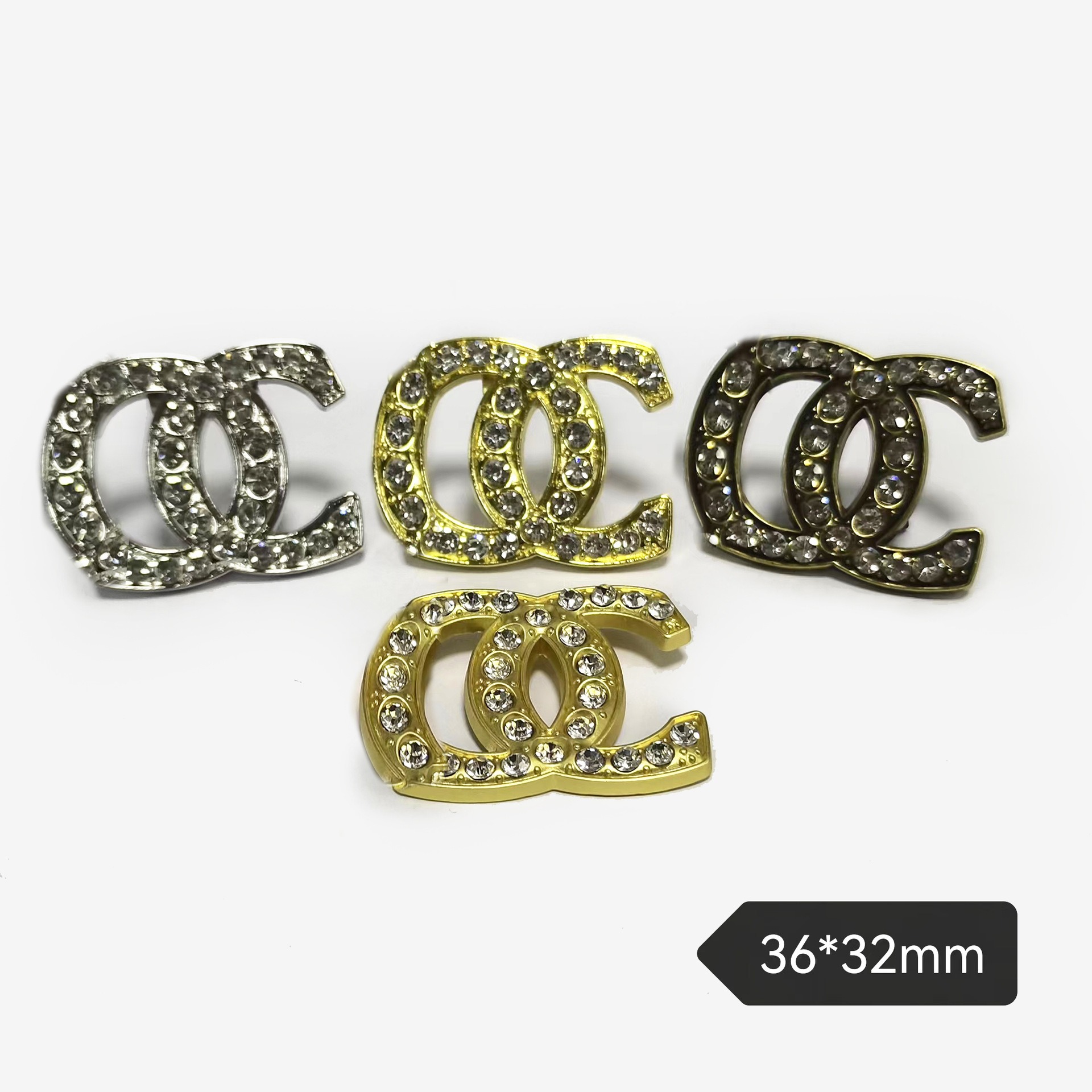 Chanel Large size with full drill case bag shoe clothing colorectal circle hair ornament hair clip hair band accessories 36*32MM