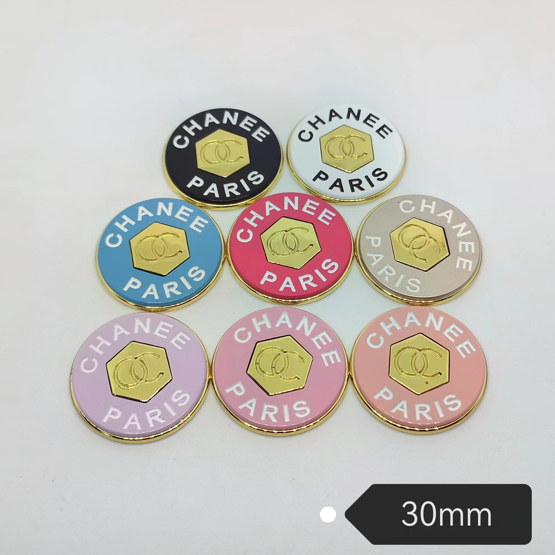 Chanel New premium alloy hanging lacquered patch apparel hair accessories Korean design fragrance home elegance 30MM