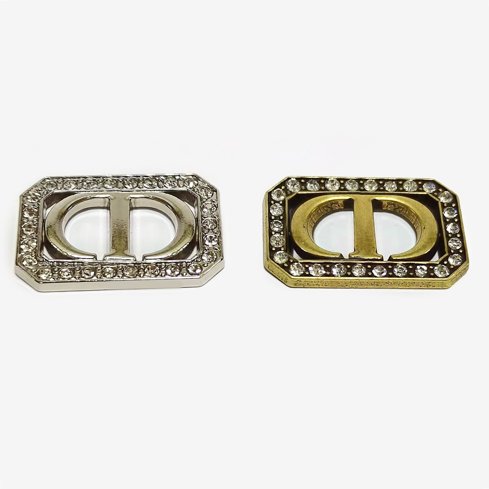 DIOR Letters Trendy All-match Metal Diamond-set Apparel Shoe Hats Hairpins Hairpins Hairpins Cell Phone Case Patches 3*2CM