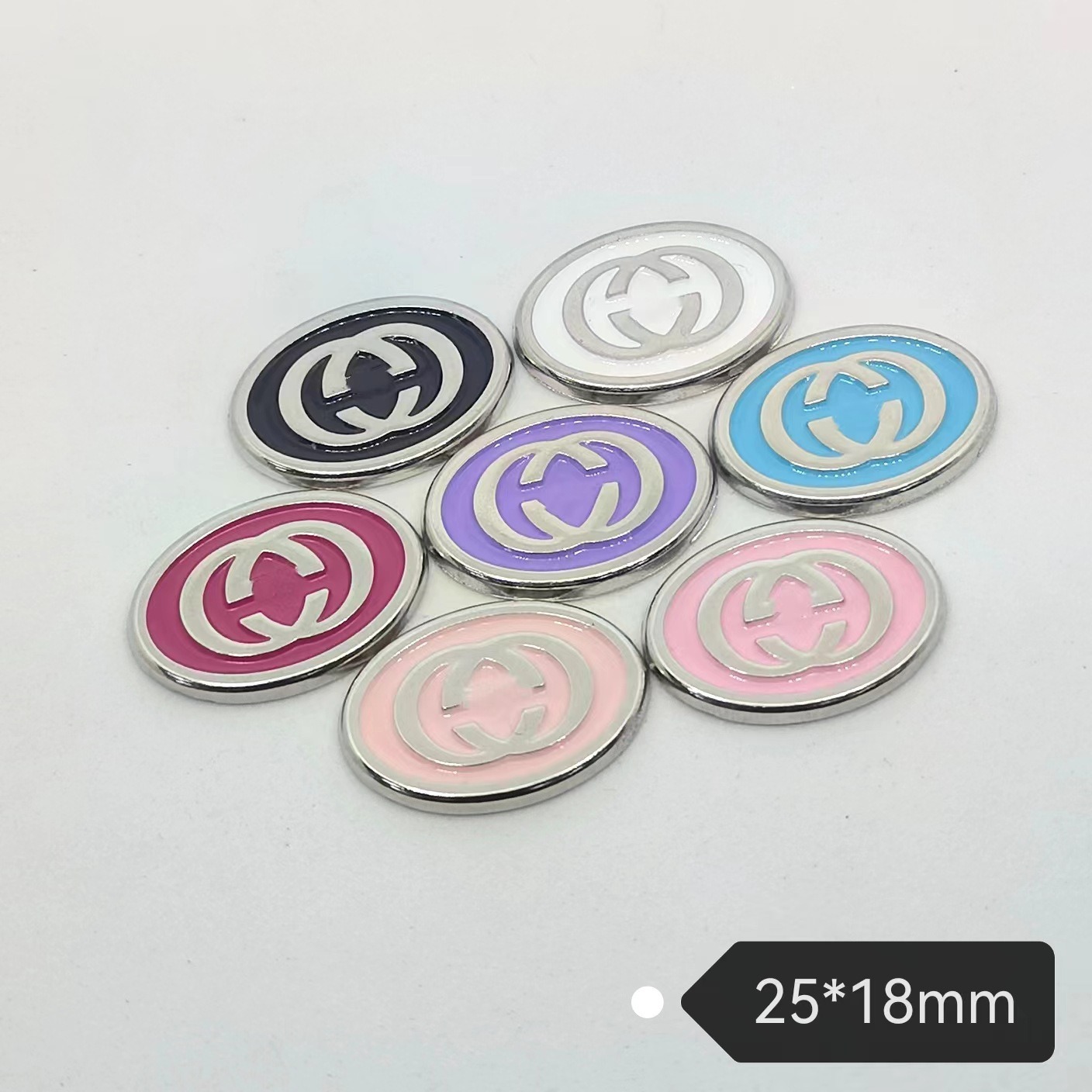 Gucci Oval Metal High Quality Dispensing Hair Ornament Hair Band Hair Clip Grip Hair Clip Cell Phone Case Sticker 25*18MM