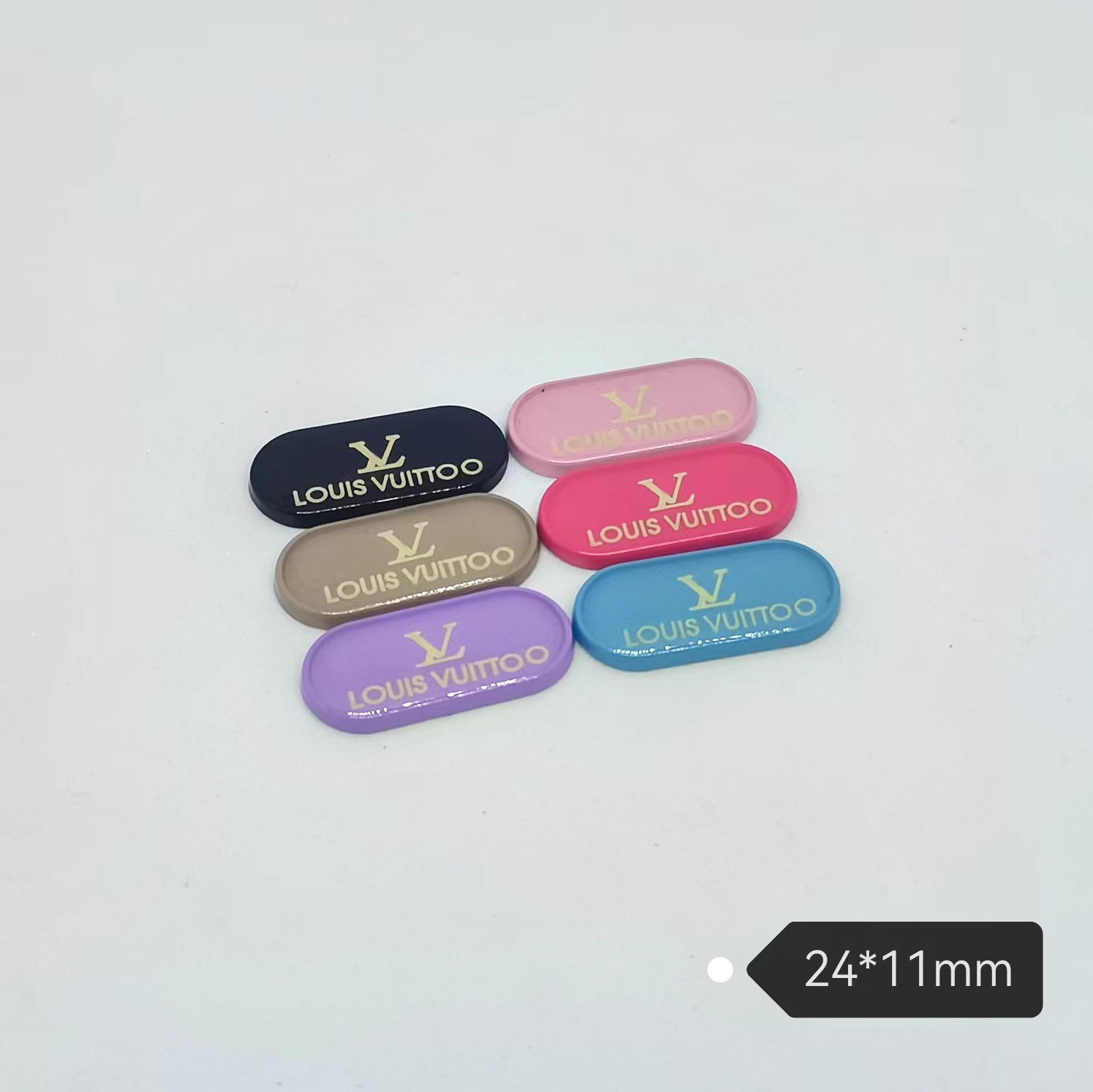 LV Patch high-grade metal drip oil laser trend all-match clothing hair accessories hair clip gripper mobile phone case 27*11M