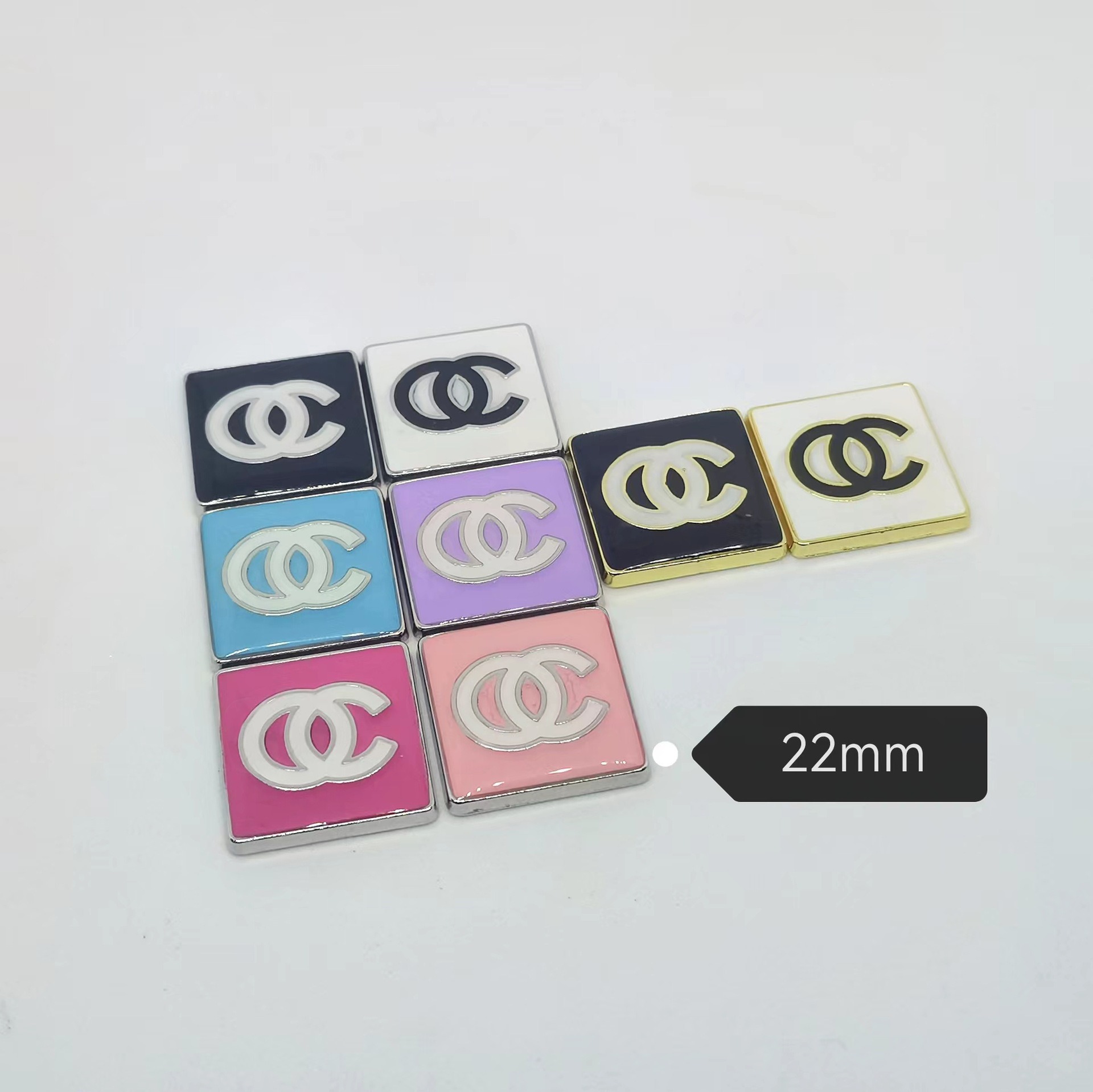 Chanel High-grade metal hanging drip oil-plated small fragrant wind shoes, suitcases, bags, hair accessories, hair clips, hairpins, hair bands.22mm
