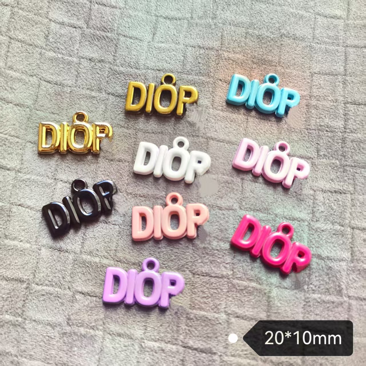 Dior High Quality Hanging Clothing Shoes Hats Hair Accessories Cell Phone Chain Doll Clothes Accessories Pendant 20*10MM