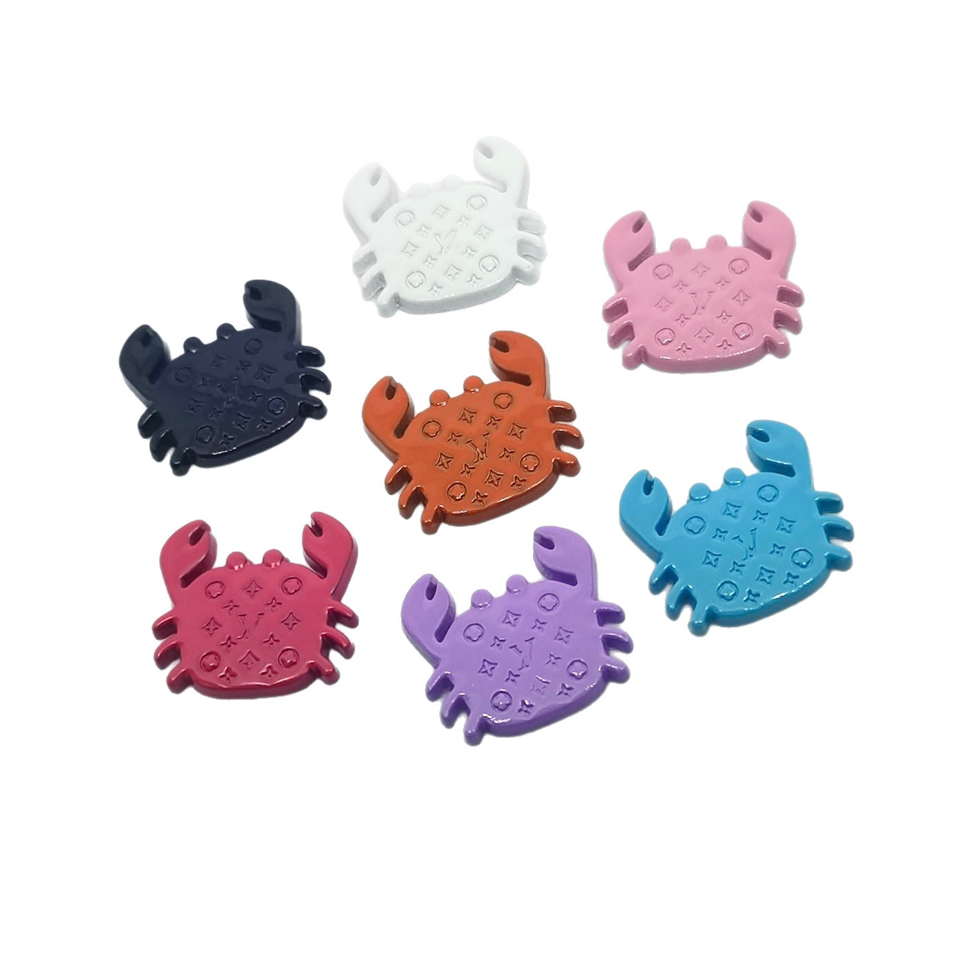 LV Metal high-grade paint cute little crab clothing hair accessories patch mobile phone case accessories 15*16MM
