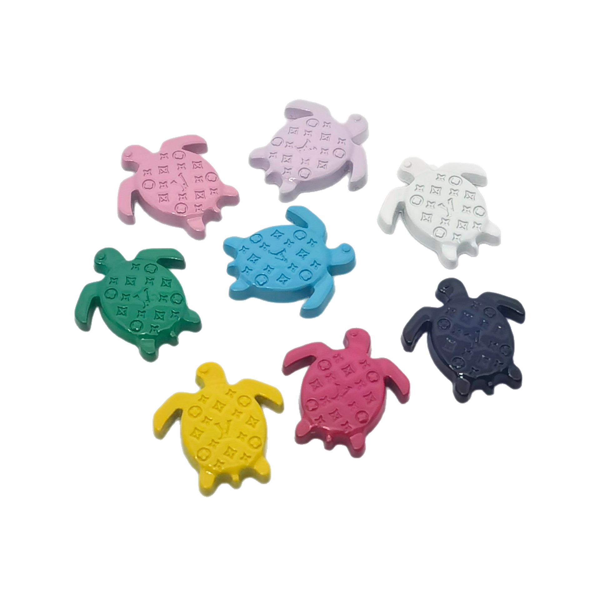 LV Metal high-end paint cute little tortoise clothing hair accessories patch mobile phone case accessories 15MM