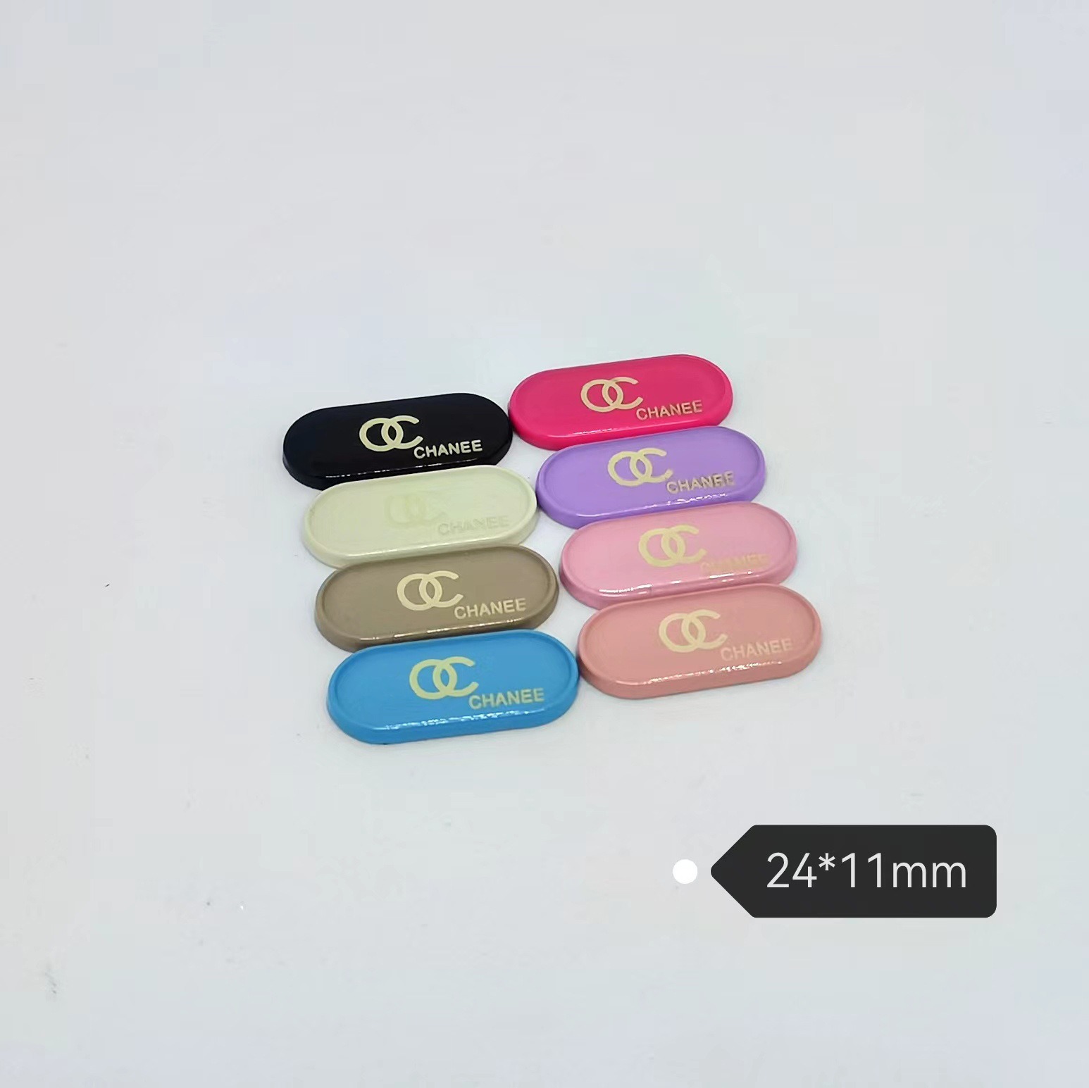Chanel Patch high-grade metal drip oil laser trend all-match clothing hair accessories hair clip gripper mobile phone case 27*11MM
