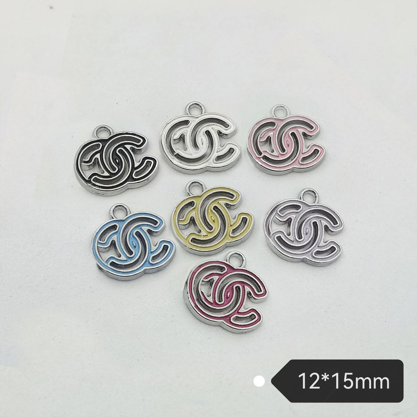 Chanel Skeleton Fruit Macaron Metallic Drip Oil Bicolor Cell Phone Chain Pendant Accessories 12*15MM