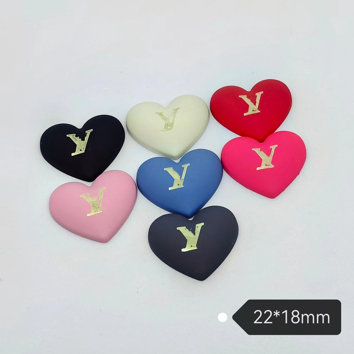 LV Metal Fat Peach Feeling Laser Trendy All-match Clothing Hair Accessories Cell Phone Case Accessories 22*18M